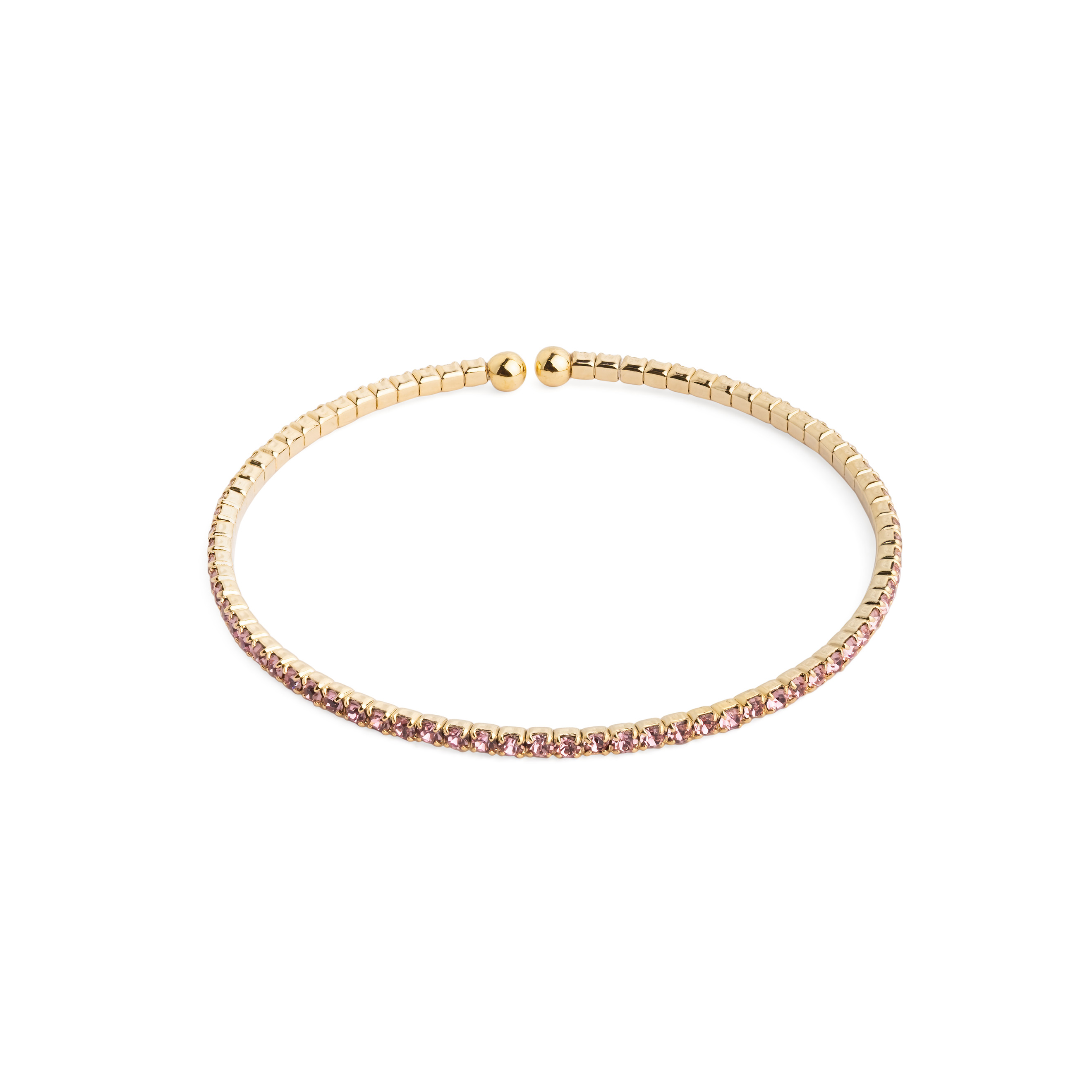 bracelet with pink crystals