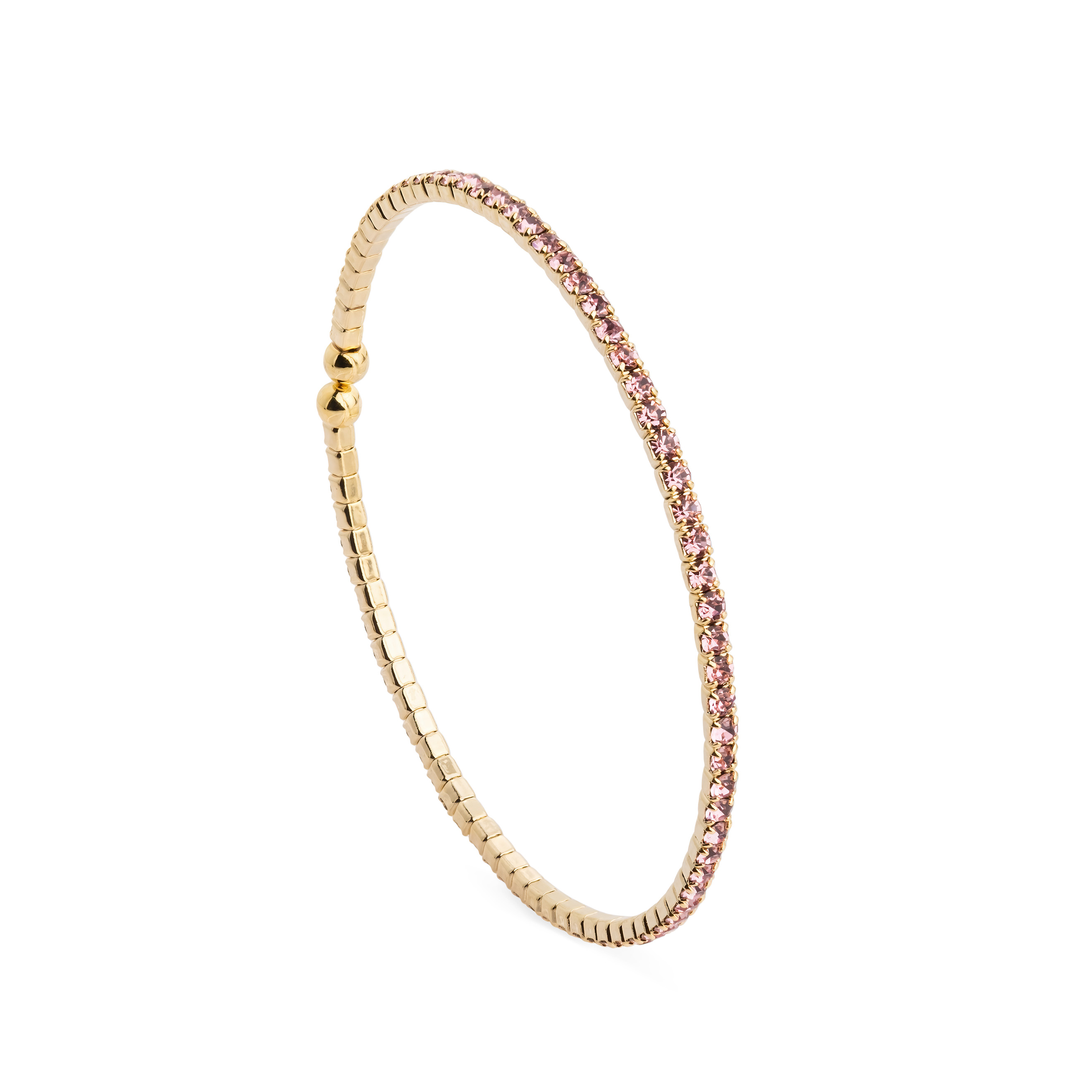 bracelet with pink crystals