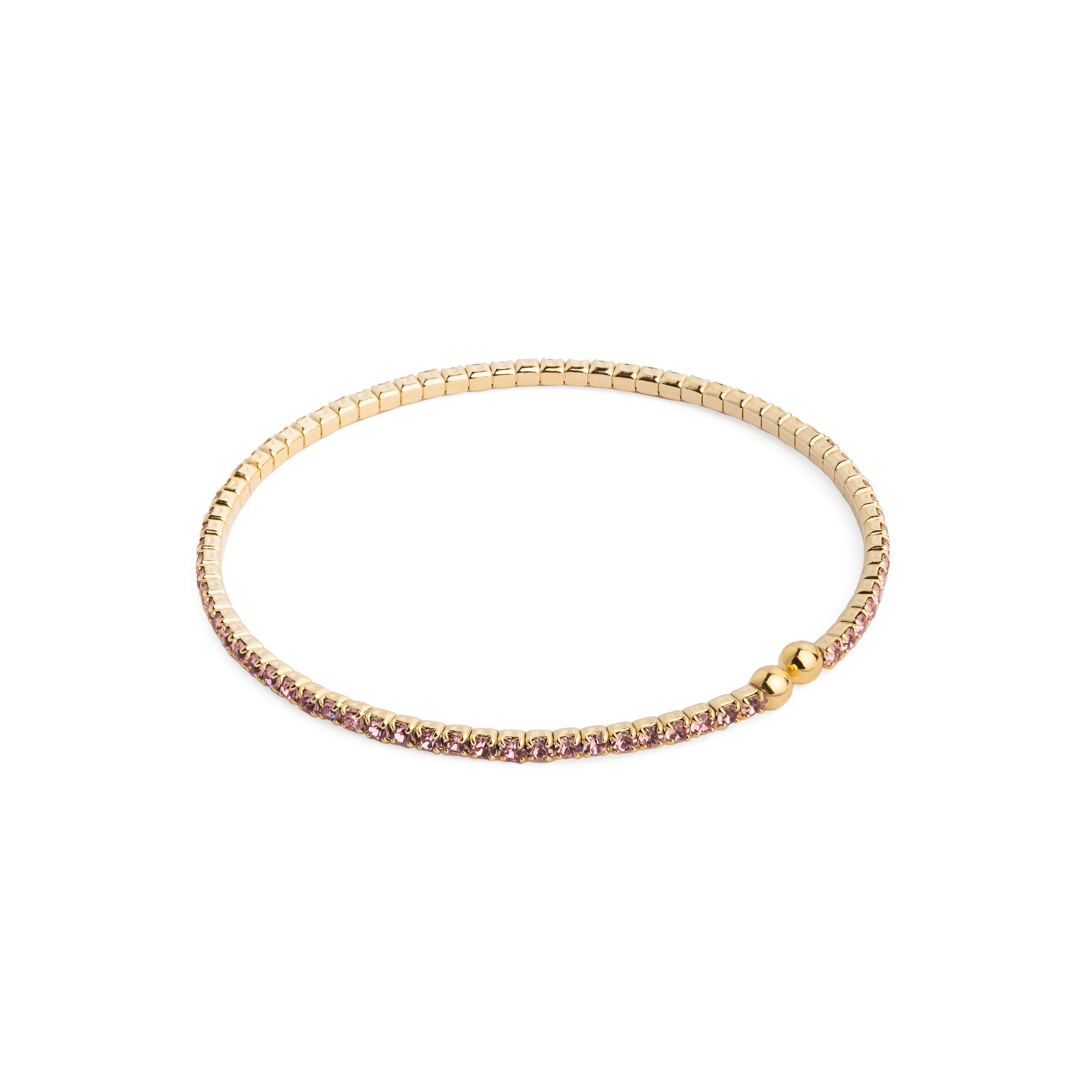 bracelet with pink crystals