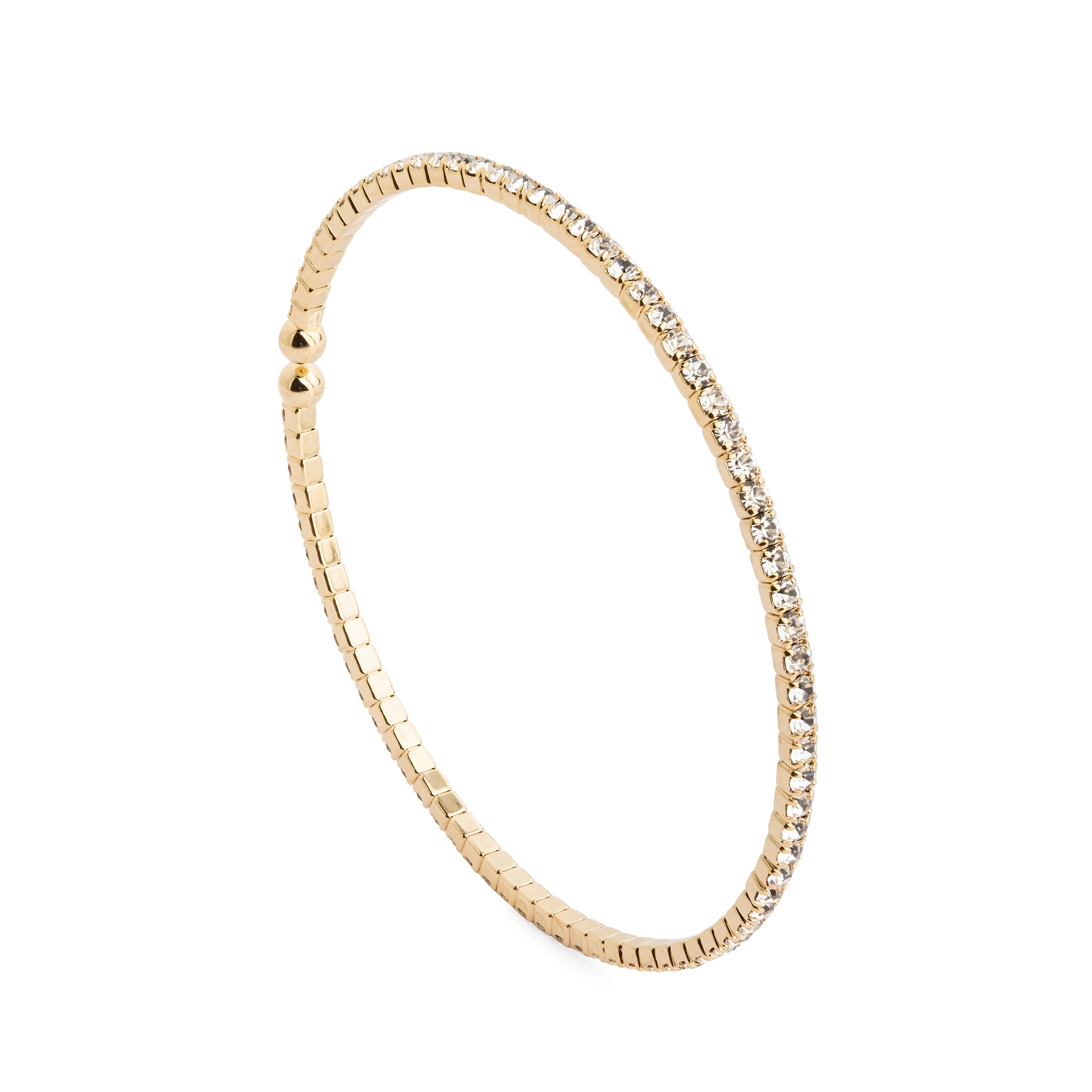 bracelet with transparent crystals