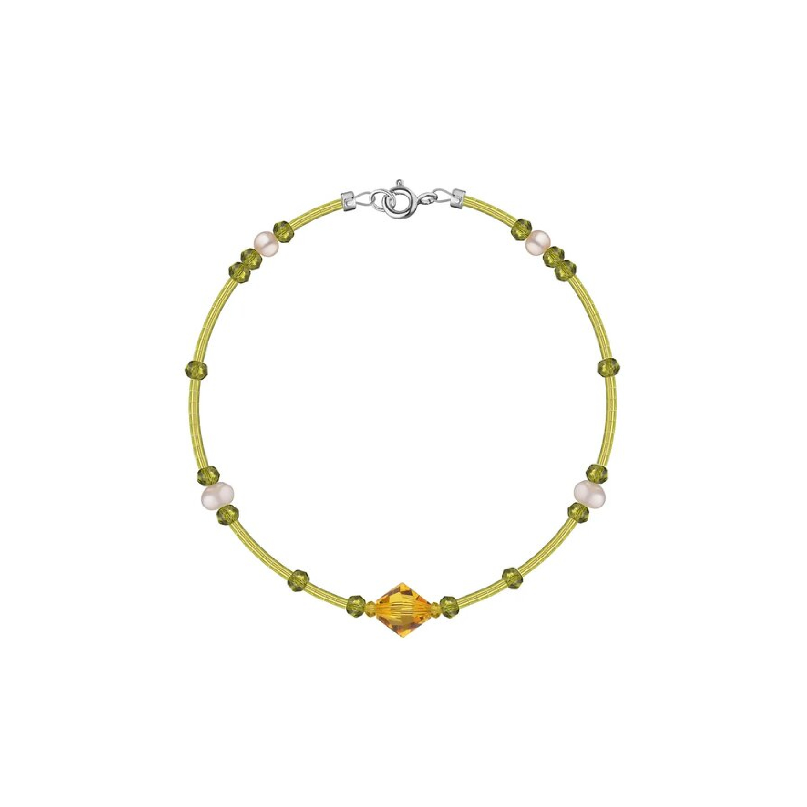 Браслет на ногу с жемчугом и кристаллом Swarovski Candy