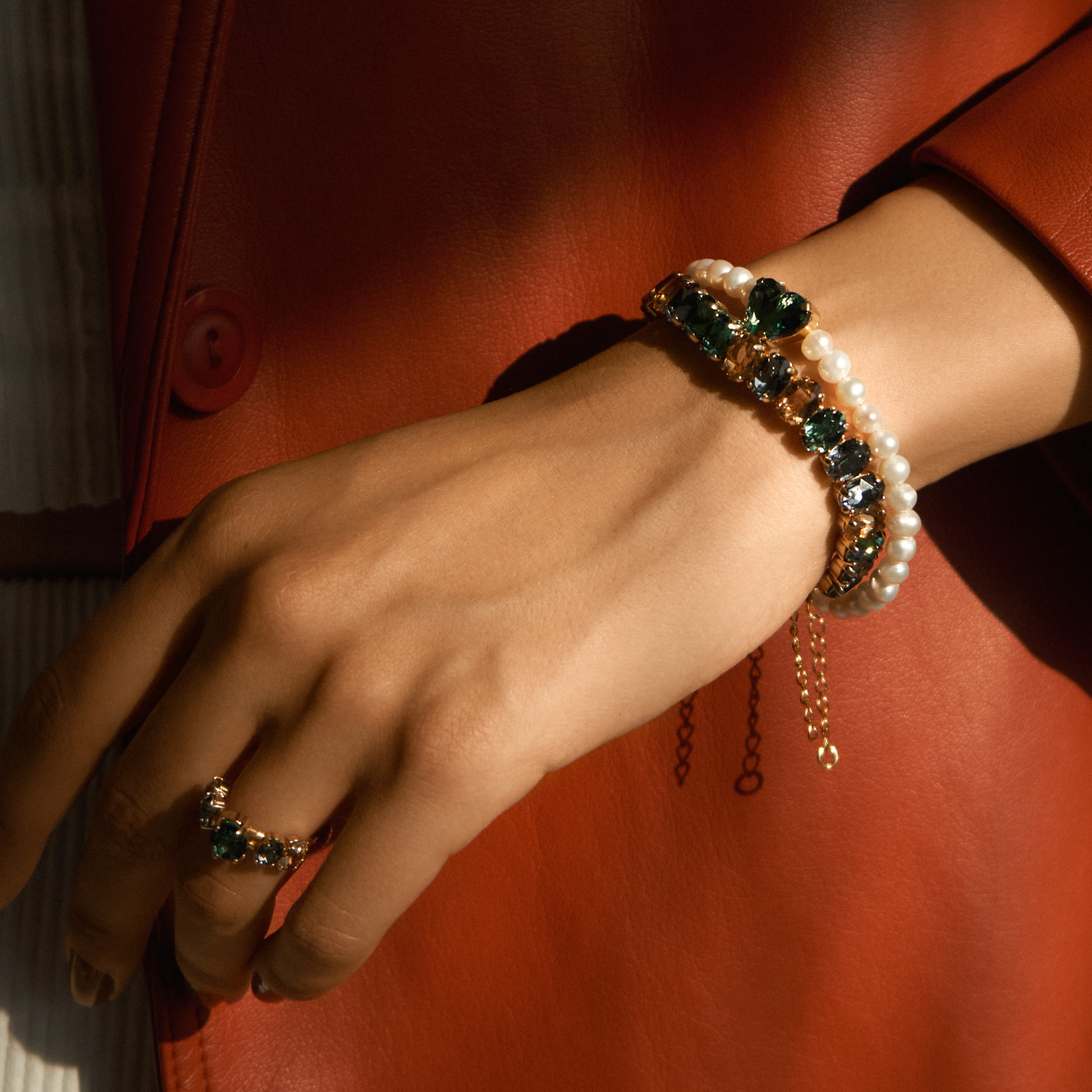 Gold-plated bracelet with Swarovski Wishful crystals