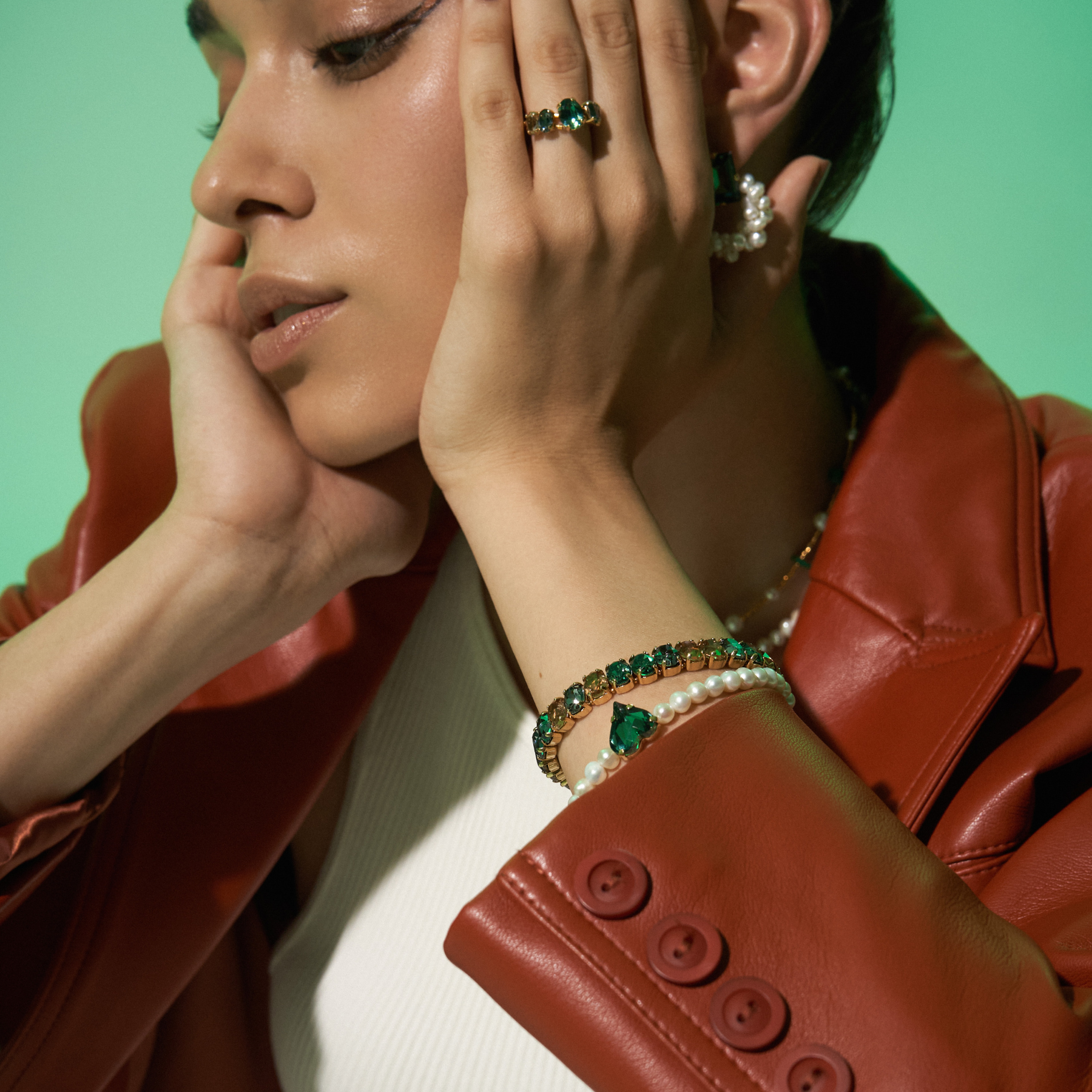 Gold-plated ring with Wishful crystals