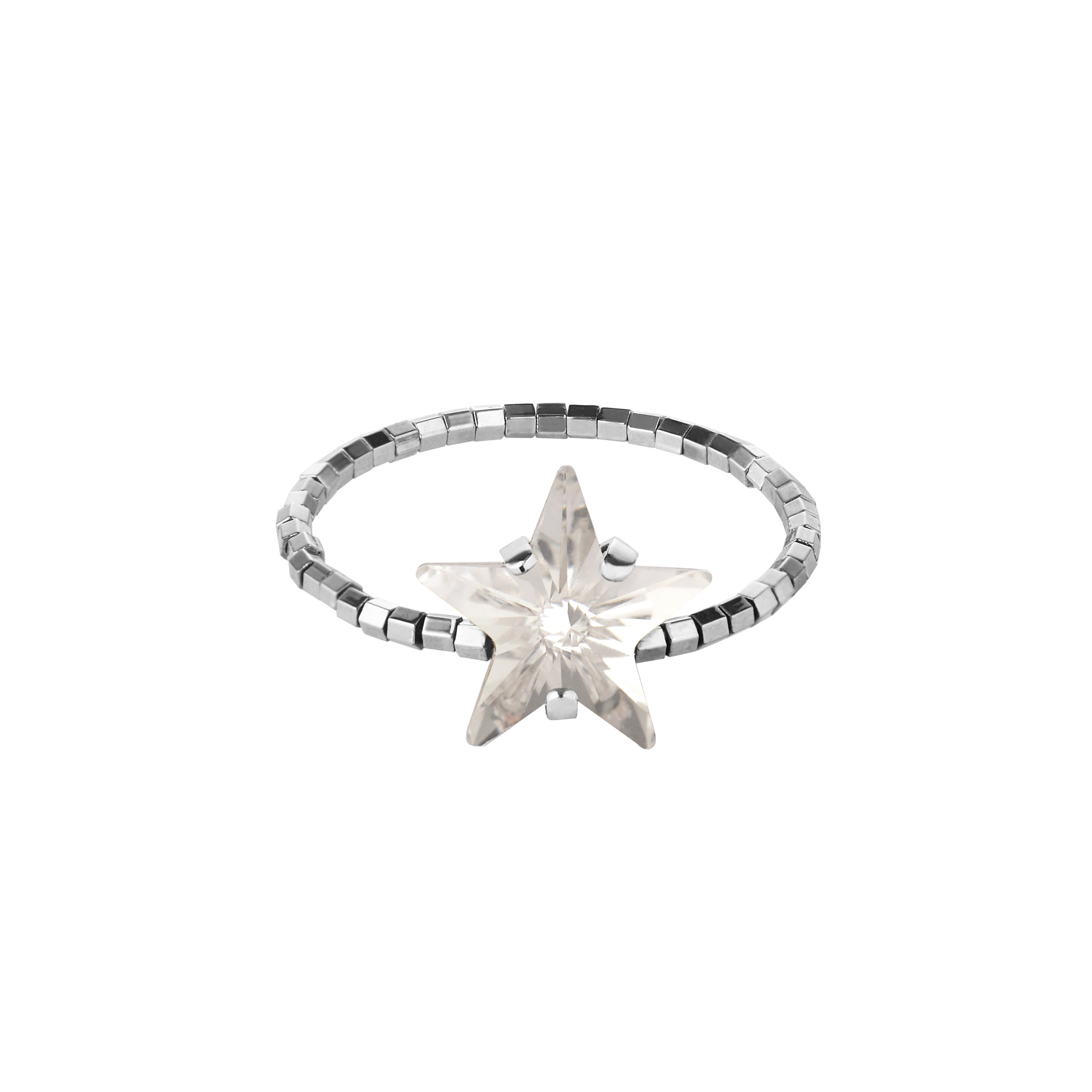 Серебристое кольцо с кристаллом Star