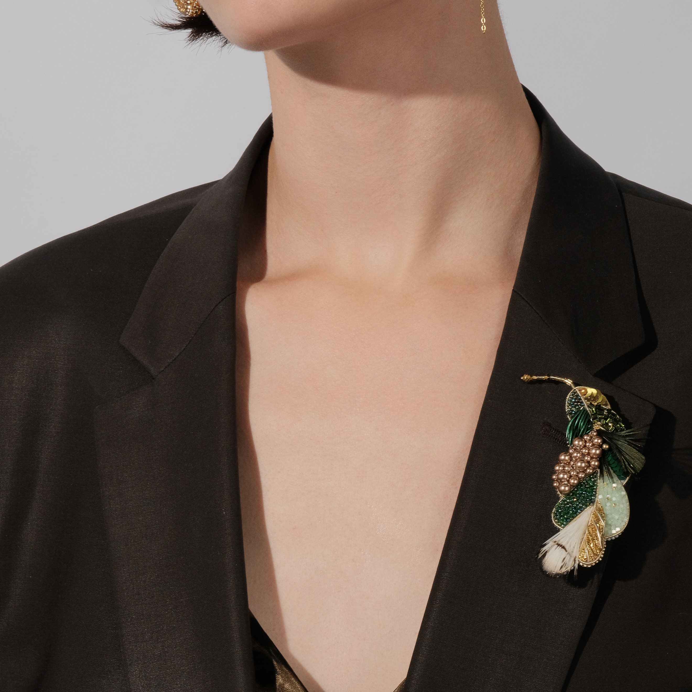 Brooch Night Feather