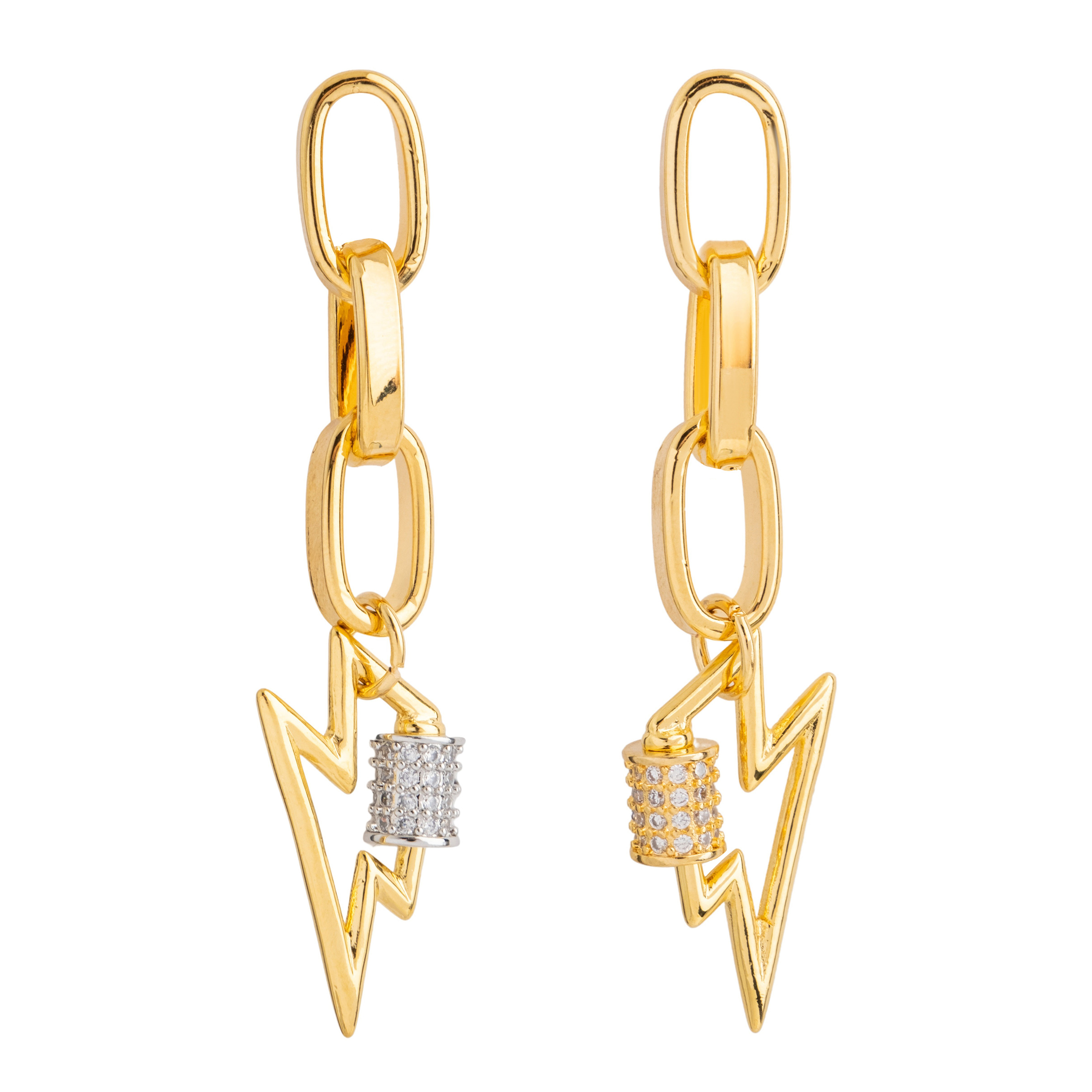 earrings with a zipper carabiner