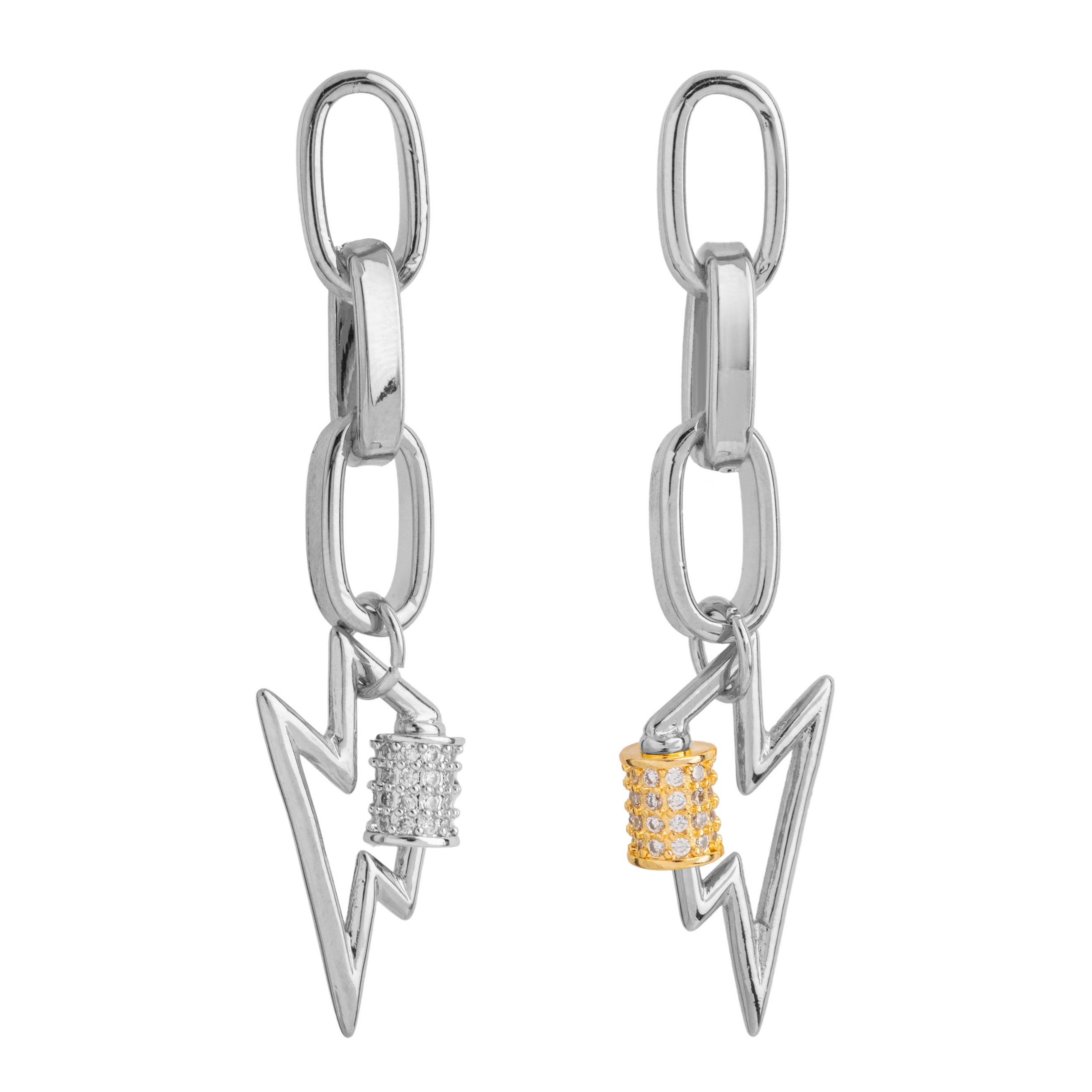 earrings with a zipper carabiner