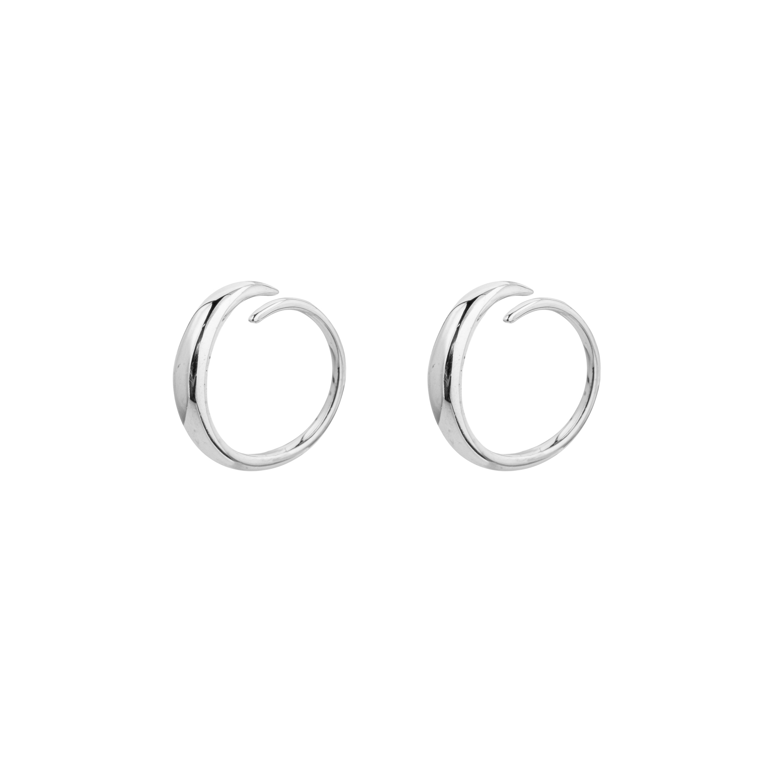 Круглые серьги-кольца из серебра Ear loop