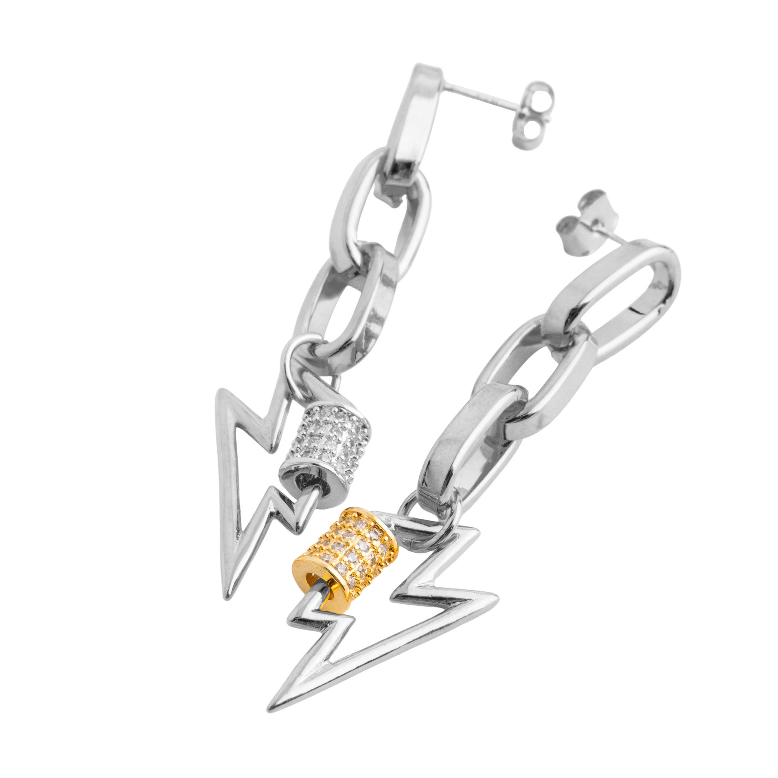 earrings with a zipper carabiner