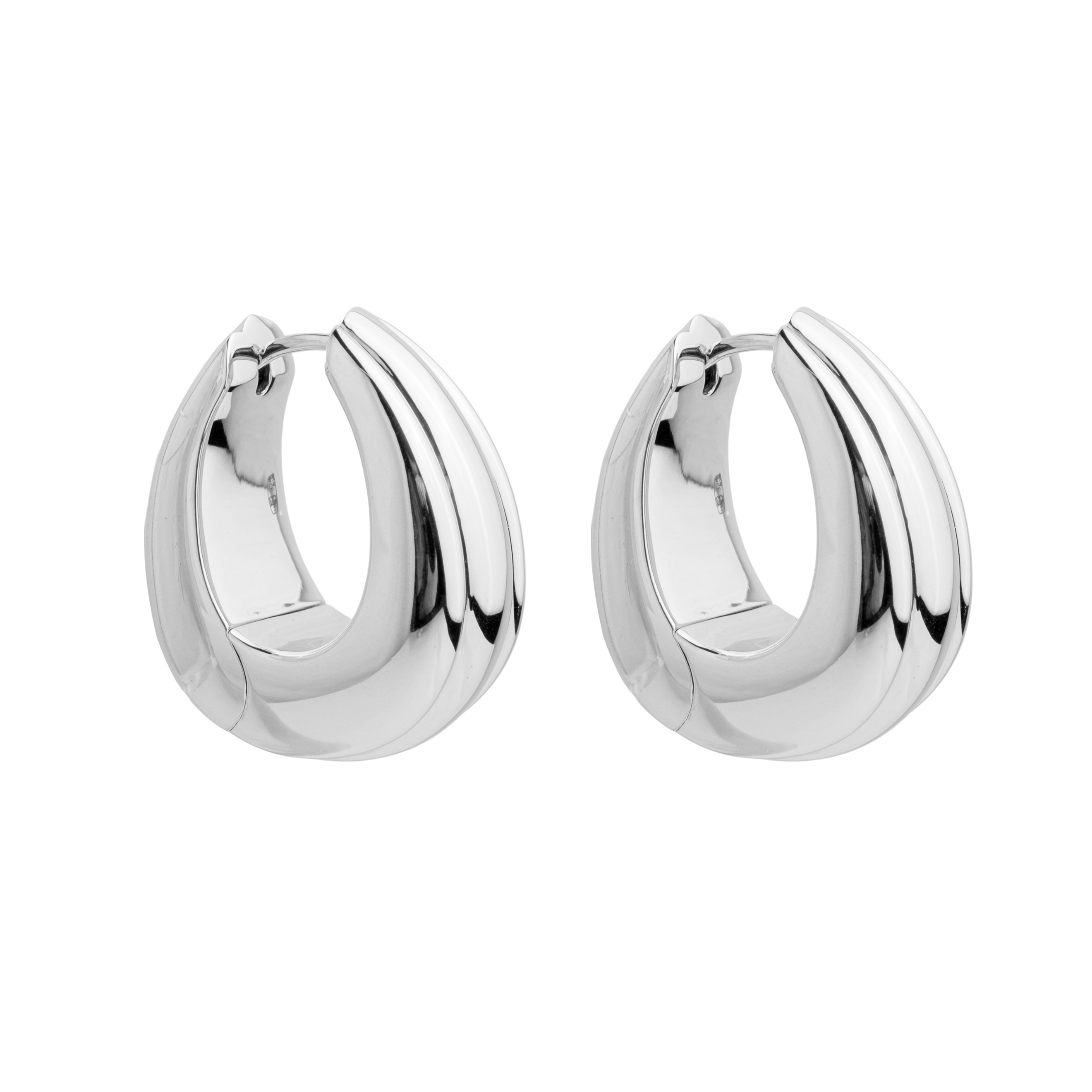 Крупные серьги-хупы из серебра Ice Hoop Large Line