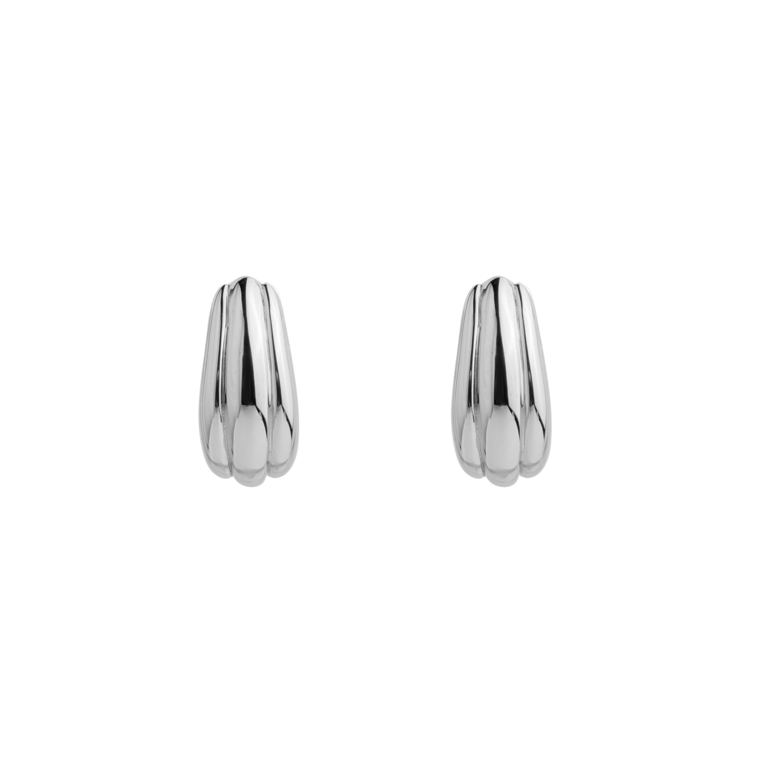 Малые серьги-хупы из серебра Ice Hoop Small Line