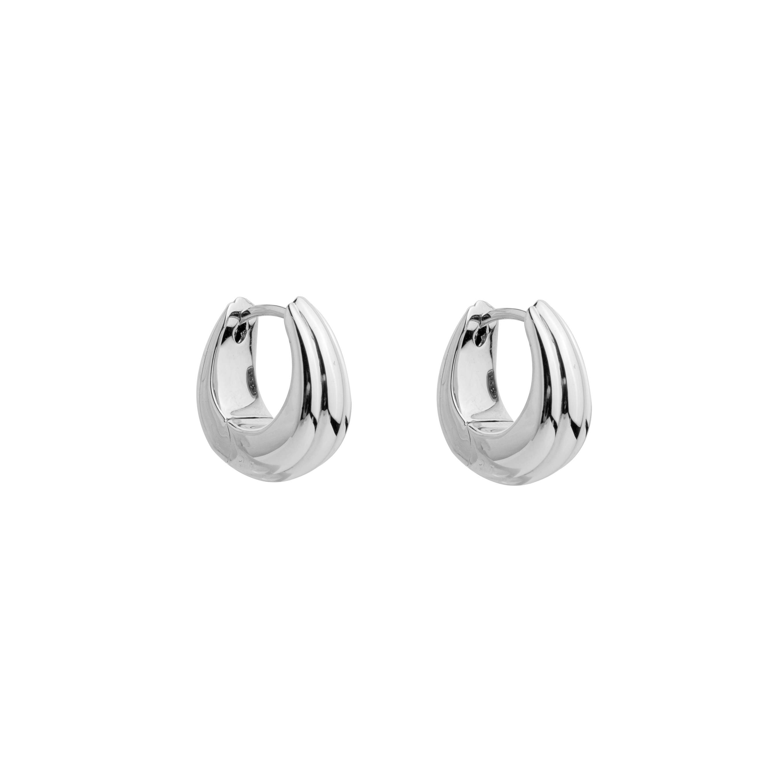 Малые серьги-хупы из серебра Ice Hoop Small Line