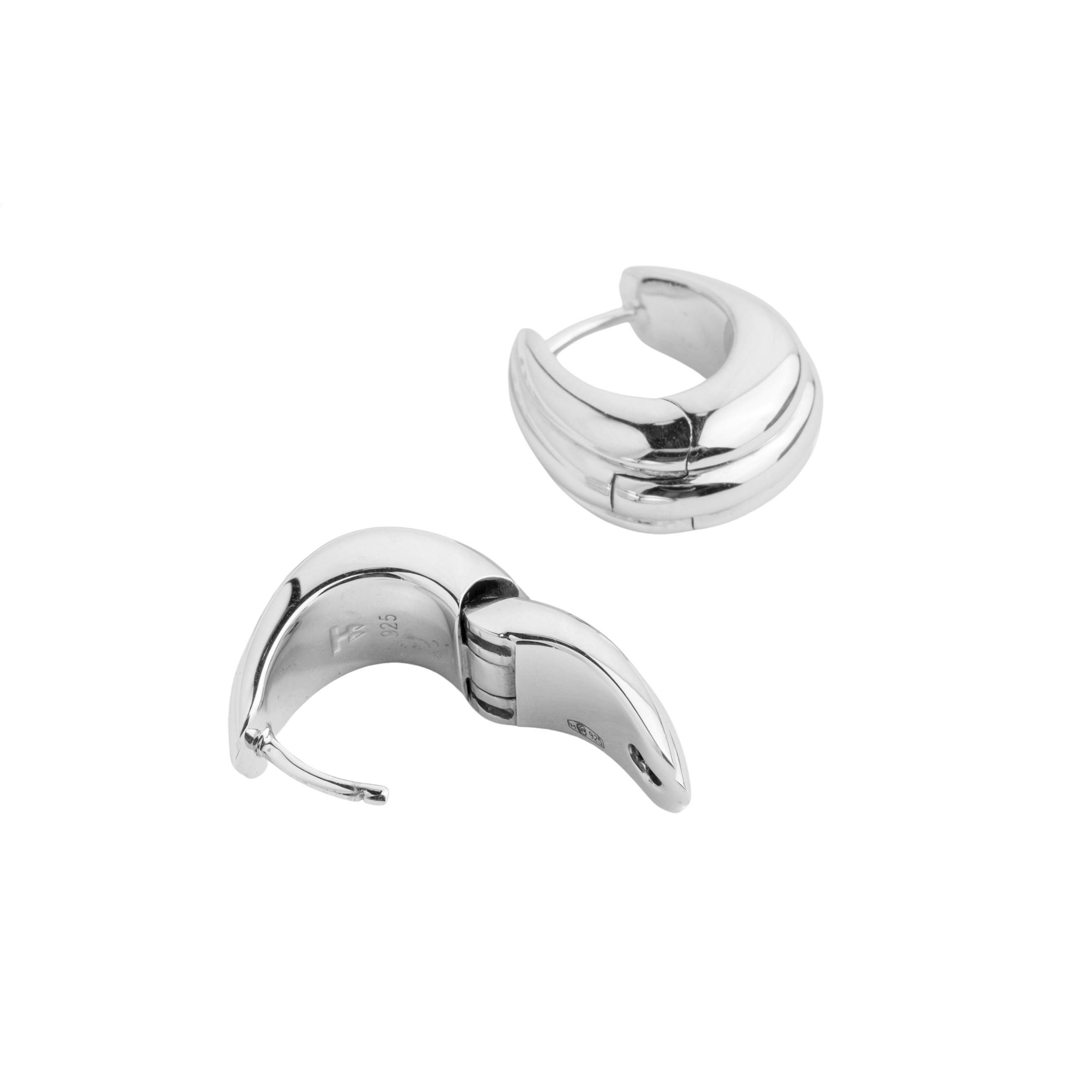 Малые серьги-хупы из серебра Ice Hoop Small Line
