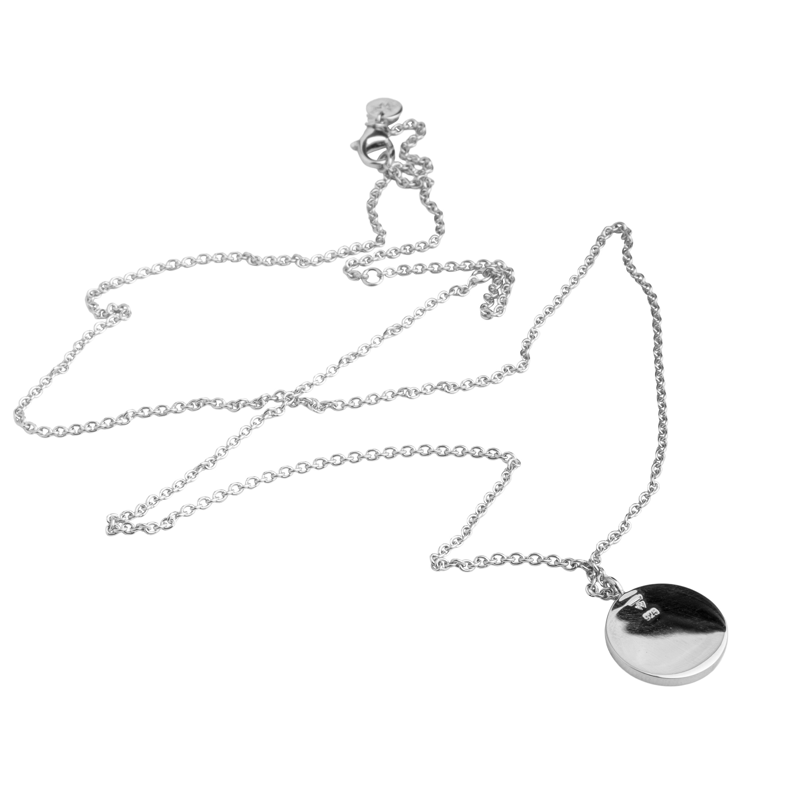 Кулон на цепи из черненого серебра 925 Coin Pendant Angel