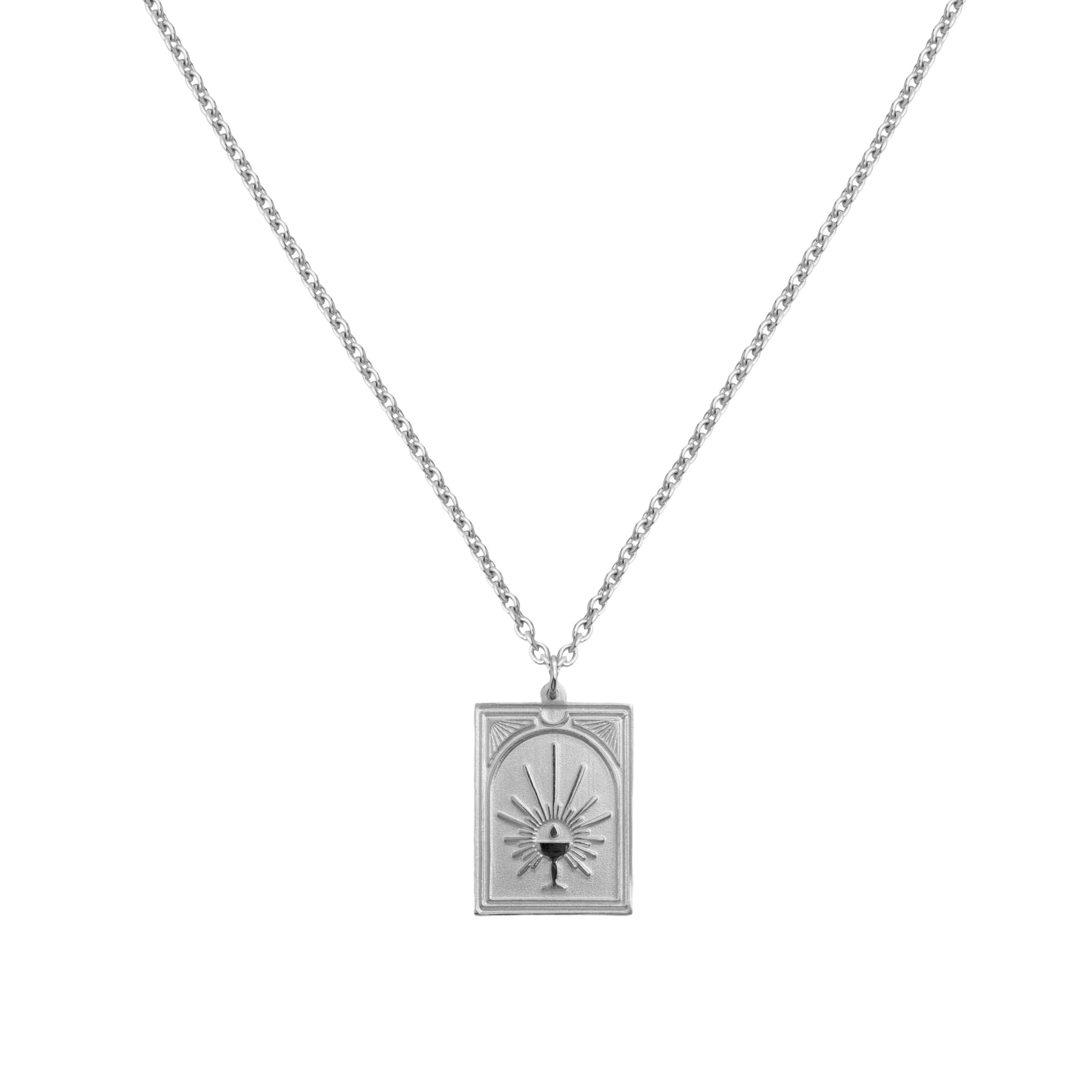 Pendant on a chain made of silver Tarot Temperance