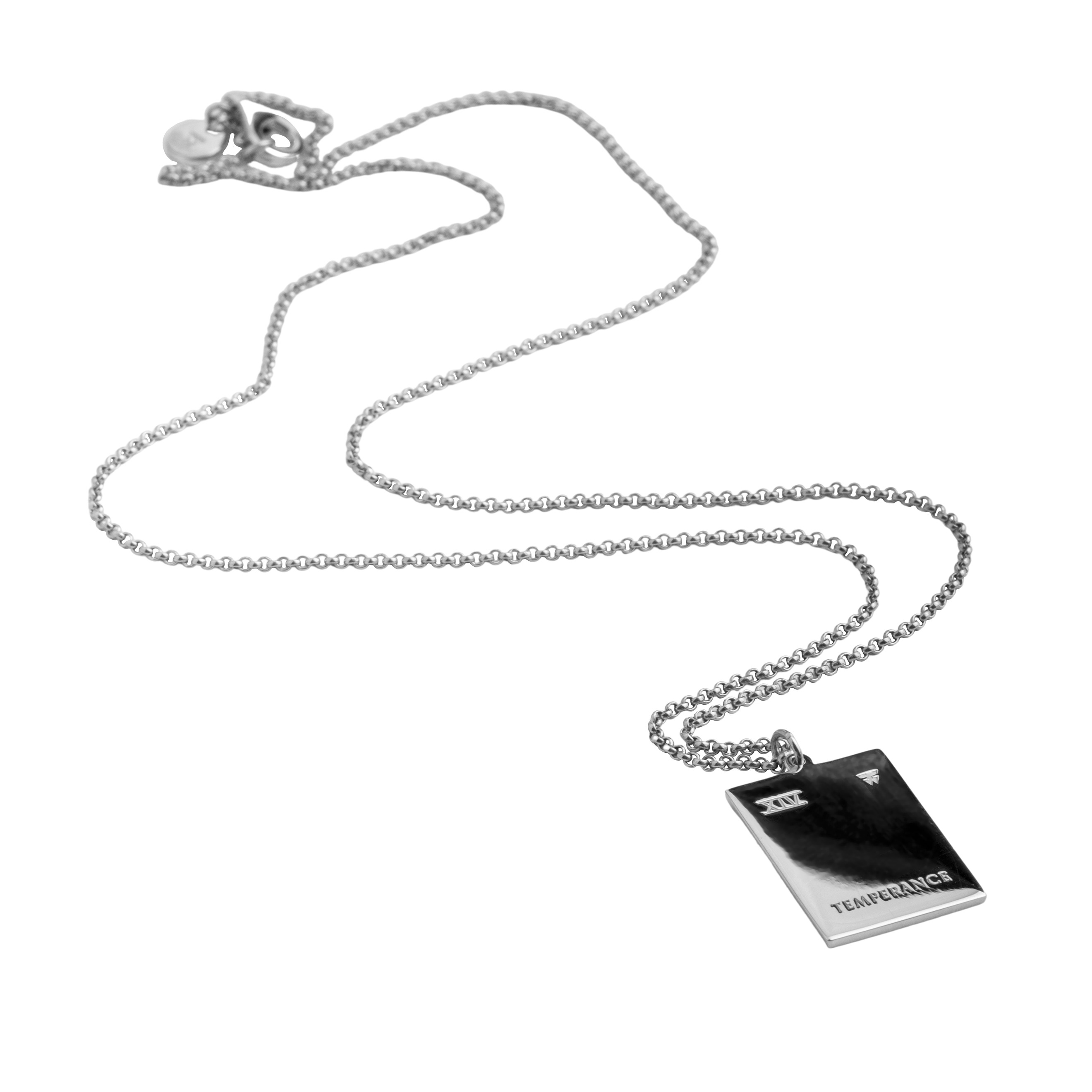 Pendant on a chain made of silver Tarot Temperance