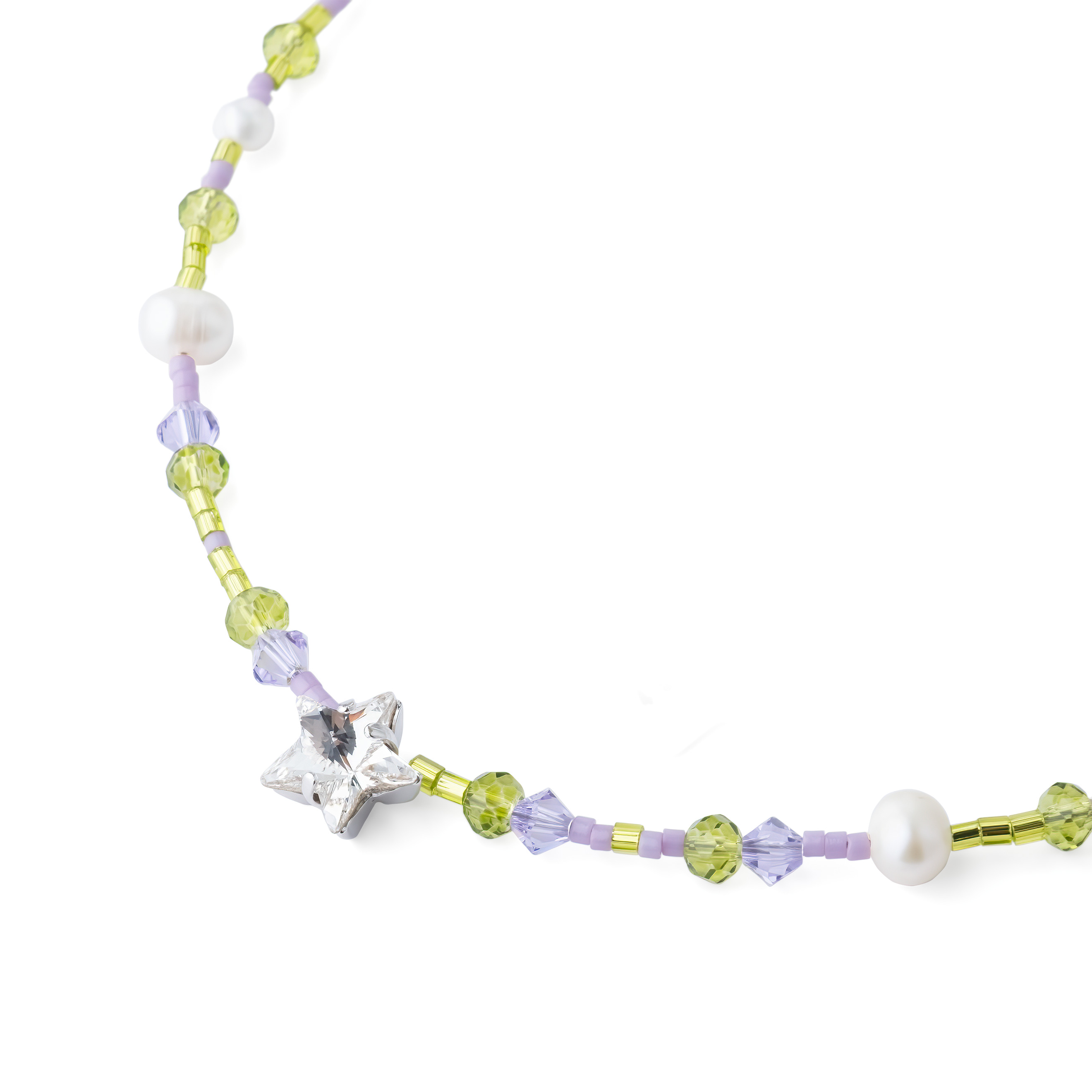 Чокер со стеклянными элементамии и кристаллами Swarovski Candy