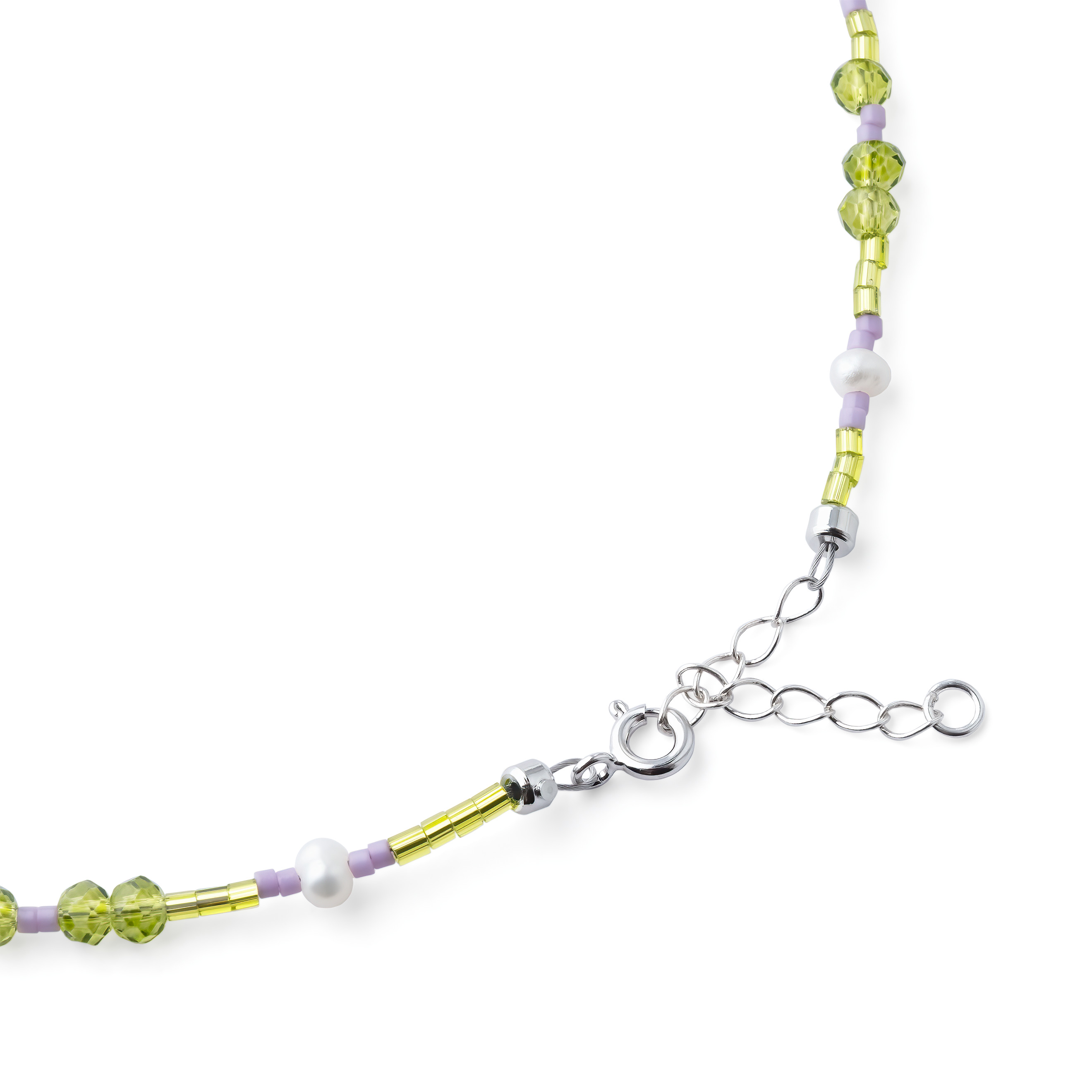 Чокер со стеклянными элементамии и кристаллами Swarovski Candy