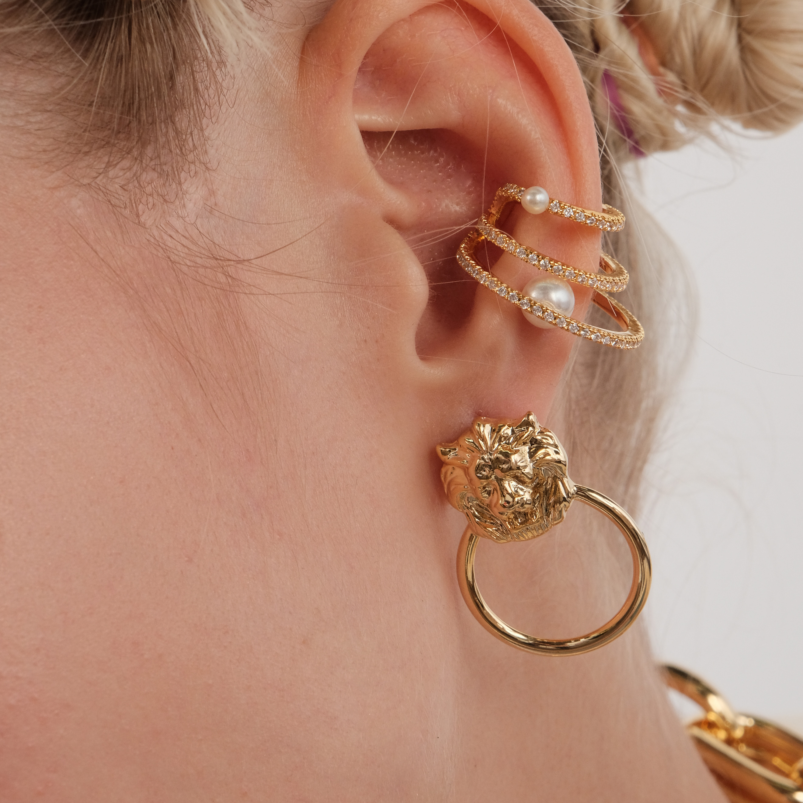 cuff with crystals and pearls