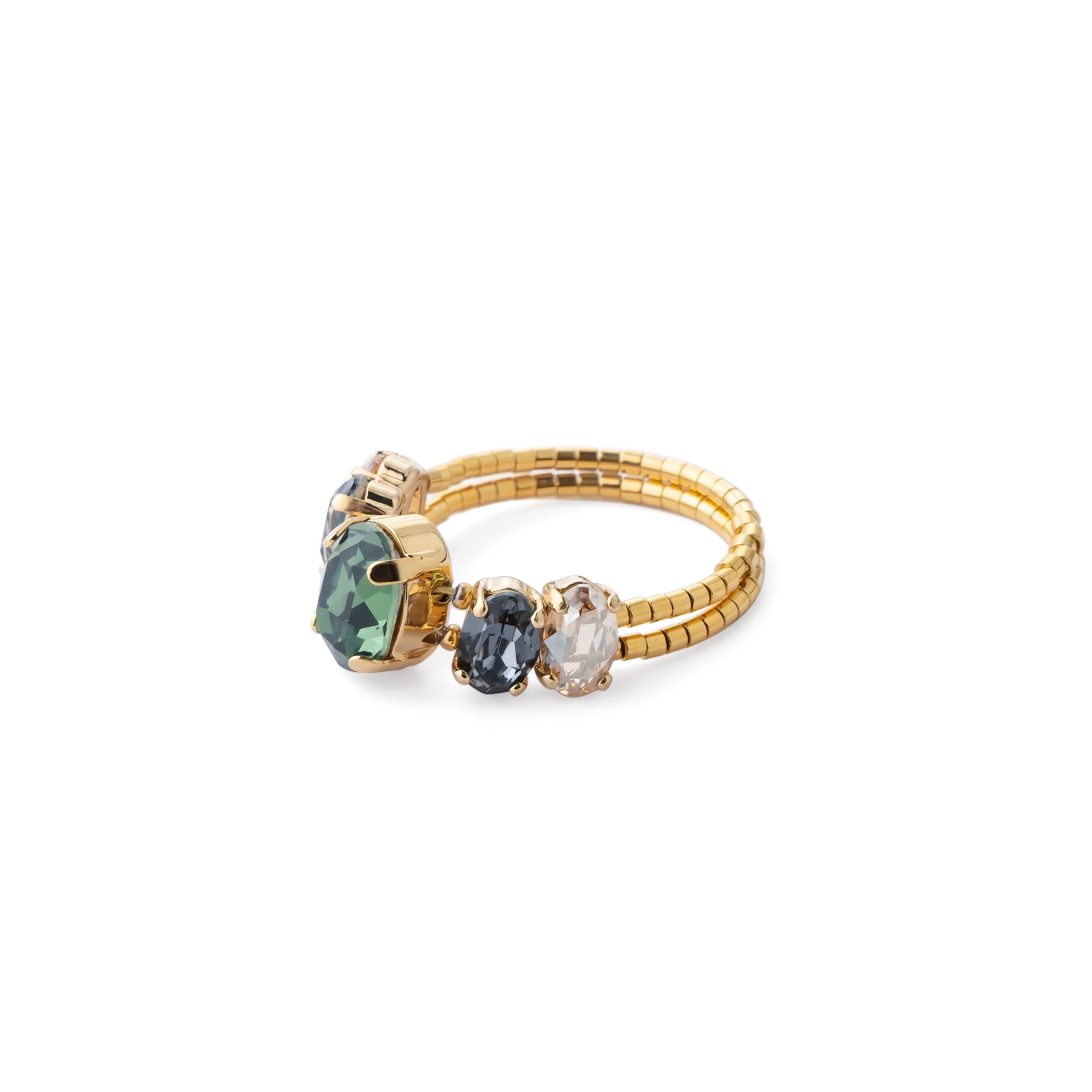 Gold-plated ring with Wishful crystals