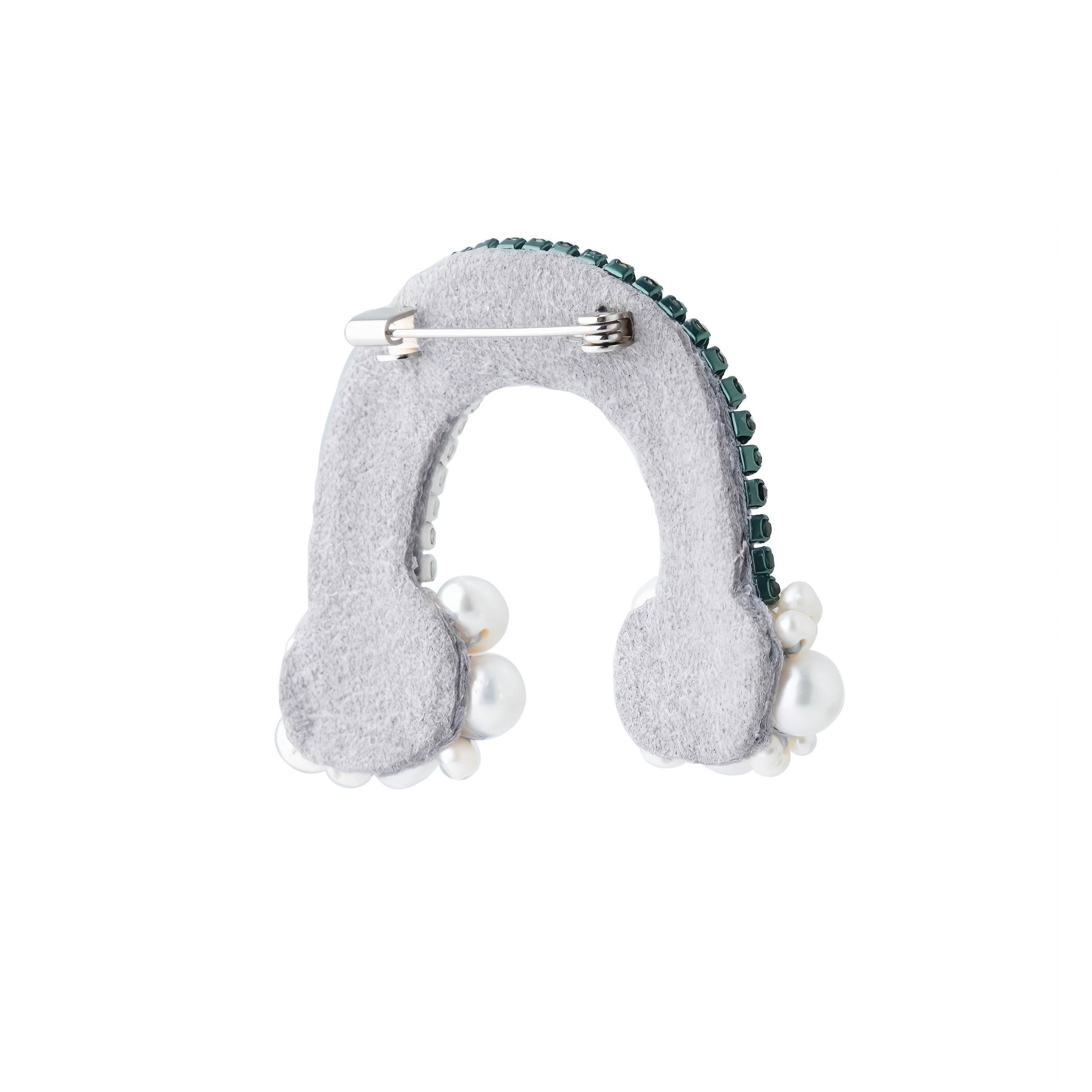 Embroidered Rainbow Brooch with Rainbow Pearls