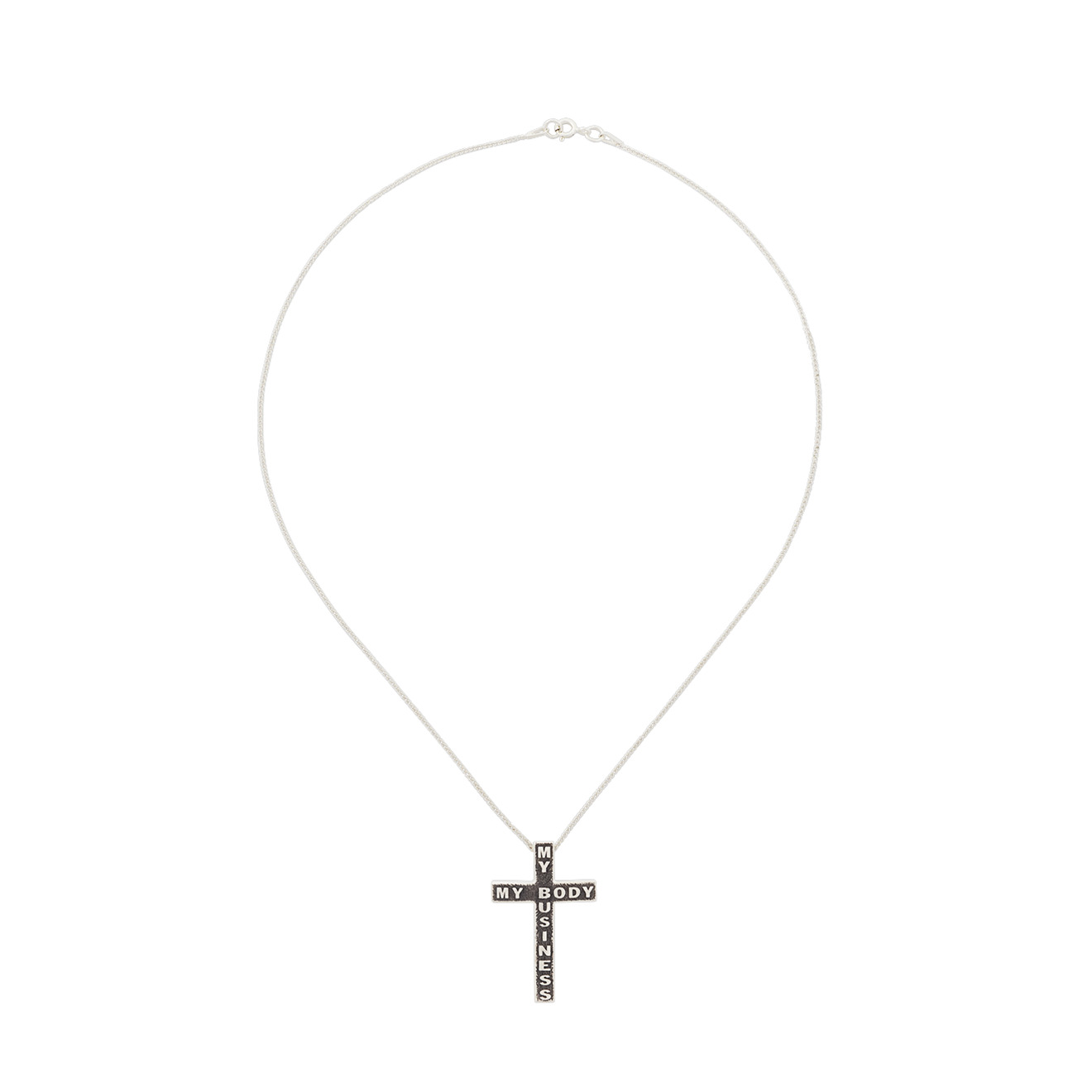цена AMARIN Jewelry Серебряная подвеска-крест на цепочке из коллекции My Body My Business