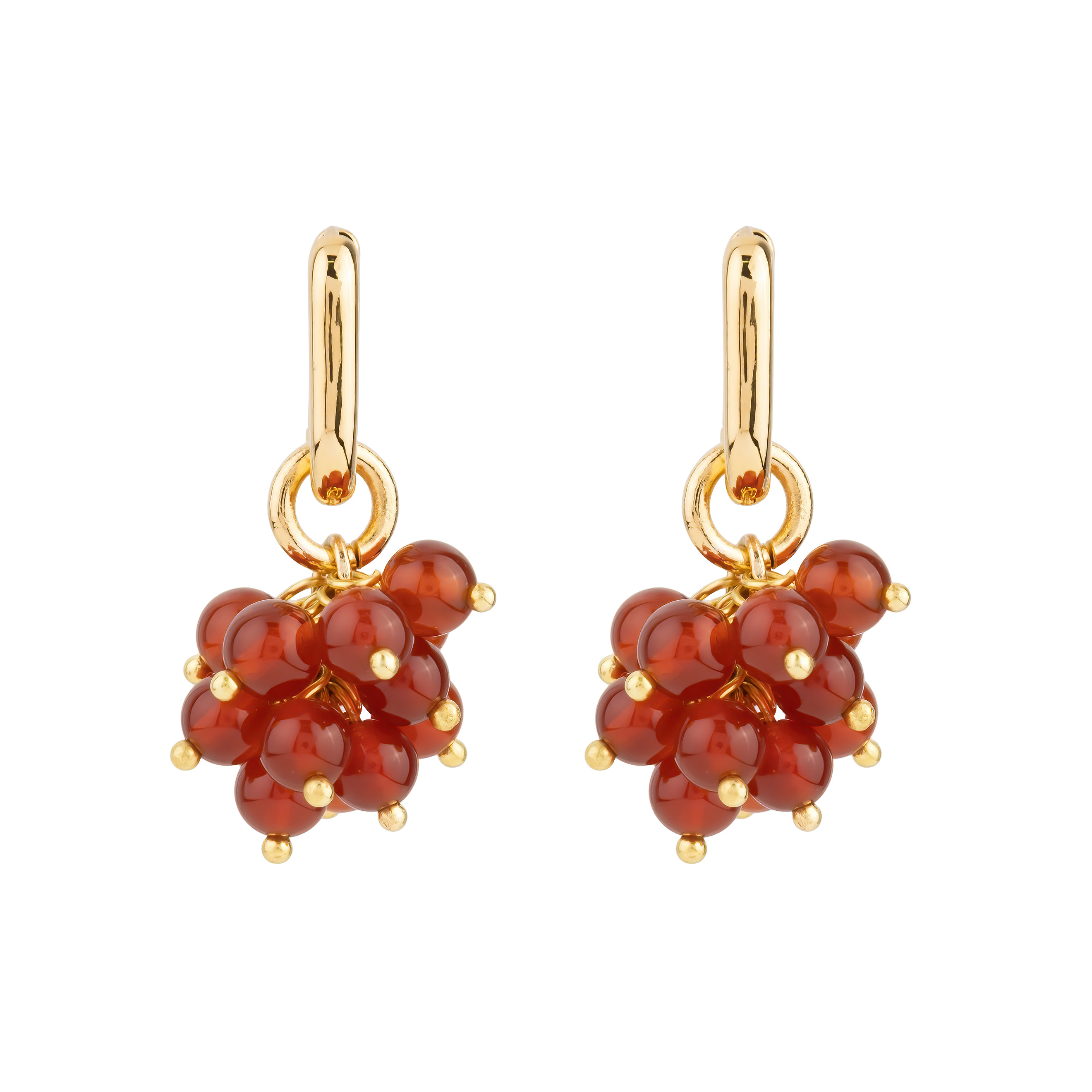 Earrings with red agate
