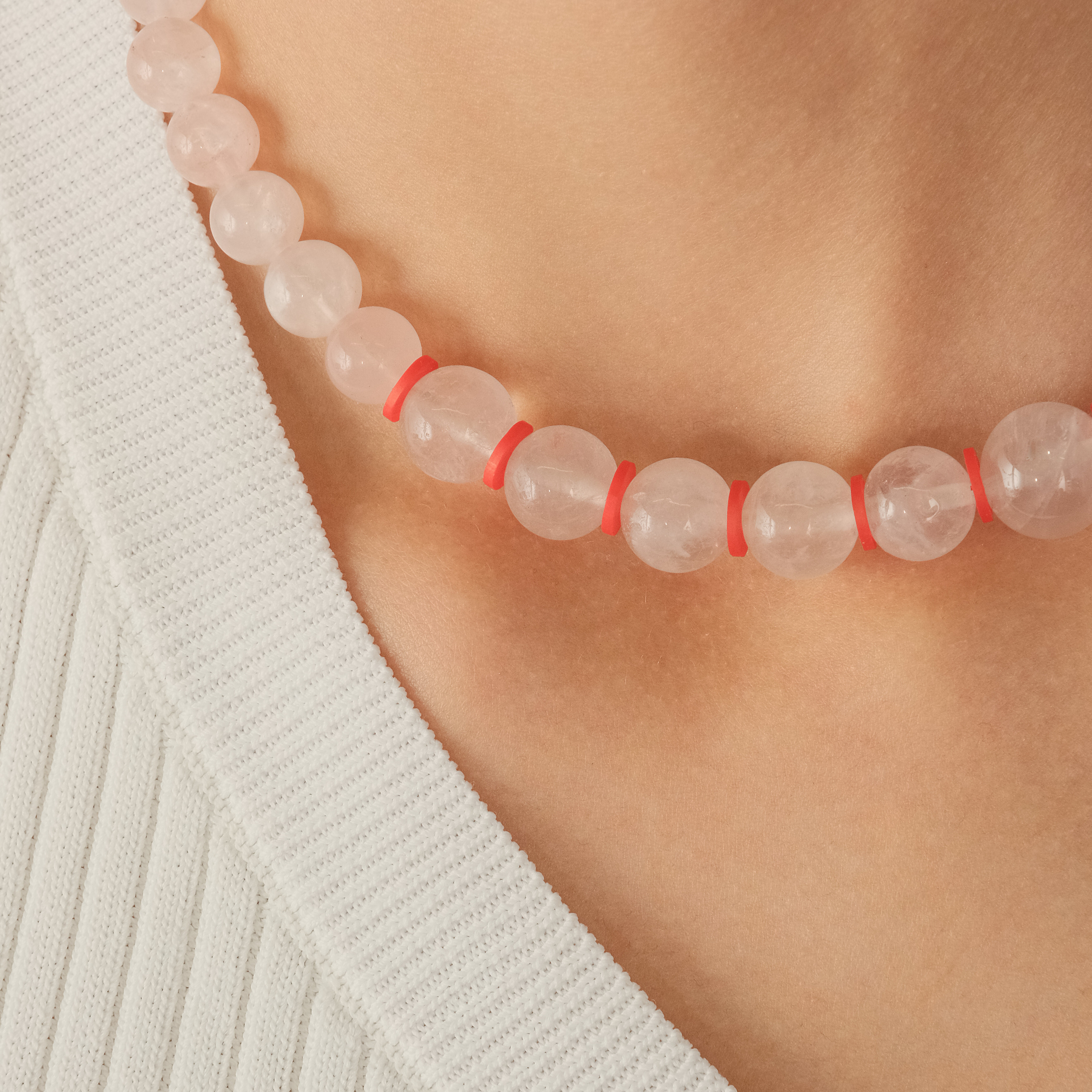 Necklace with rose quartz / Collaboration