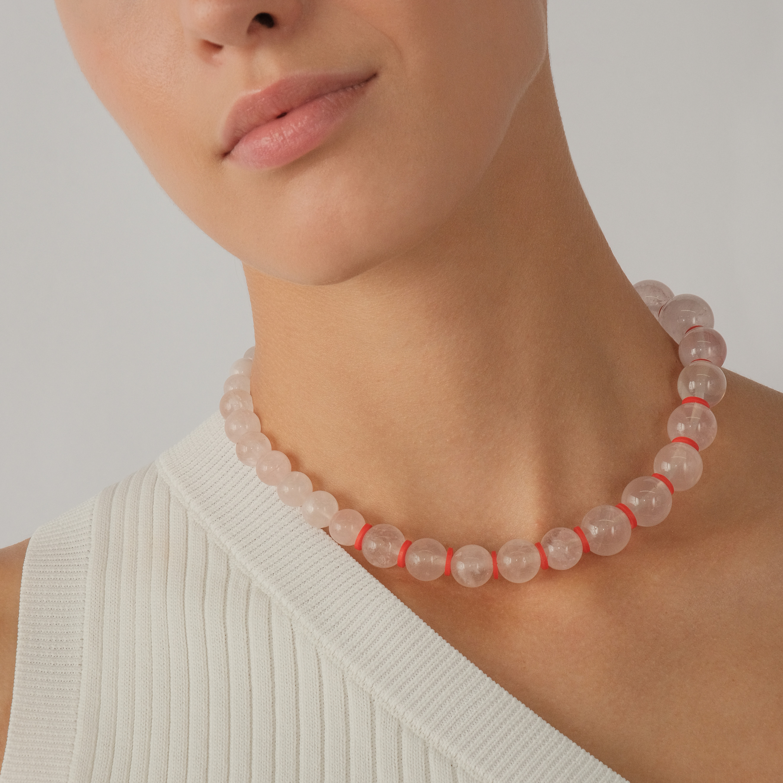 Necklace with rose quartz / Collaboration