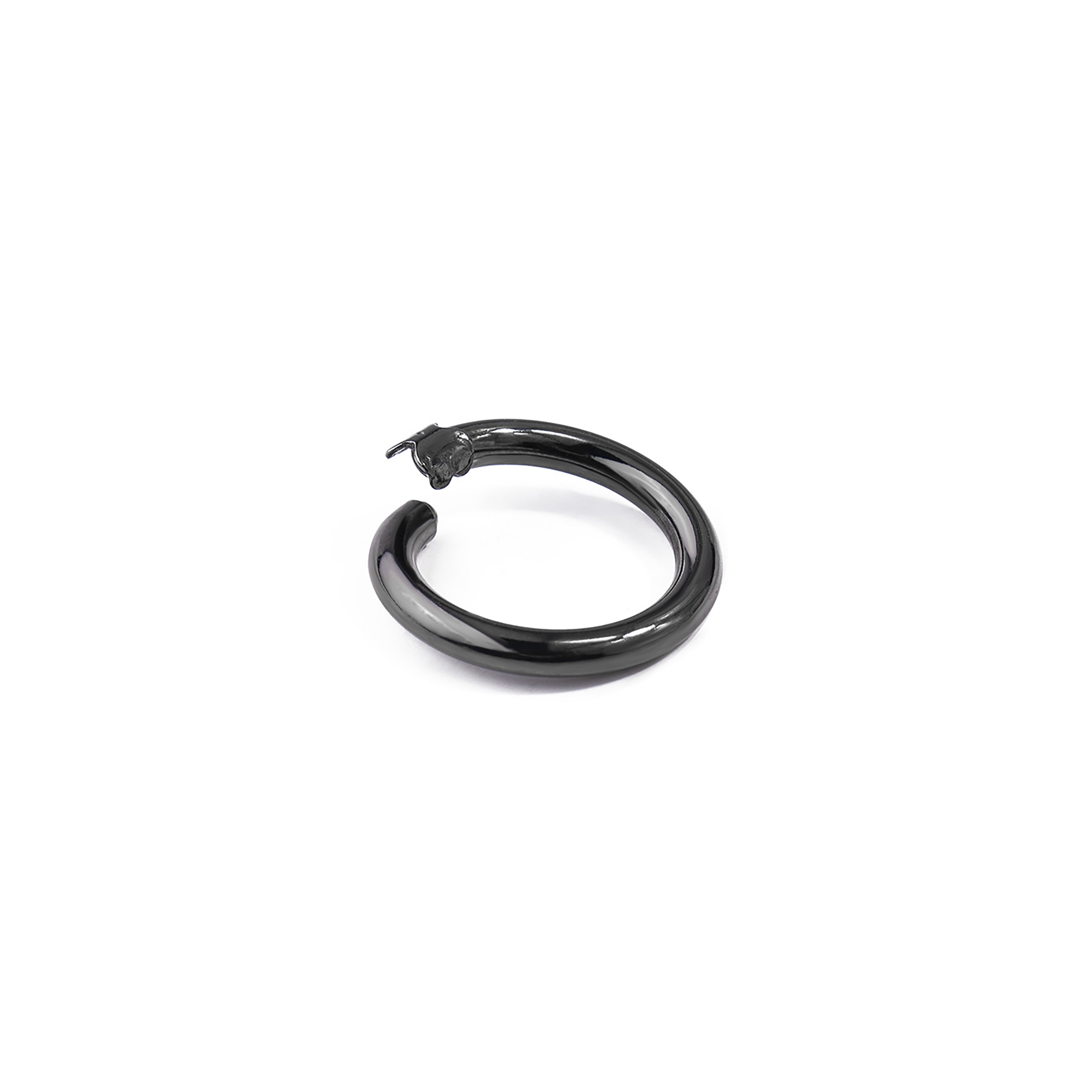 Removable black silver ring