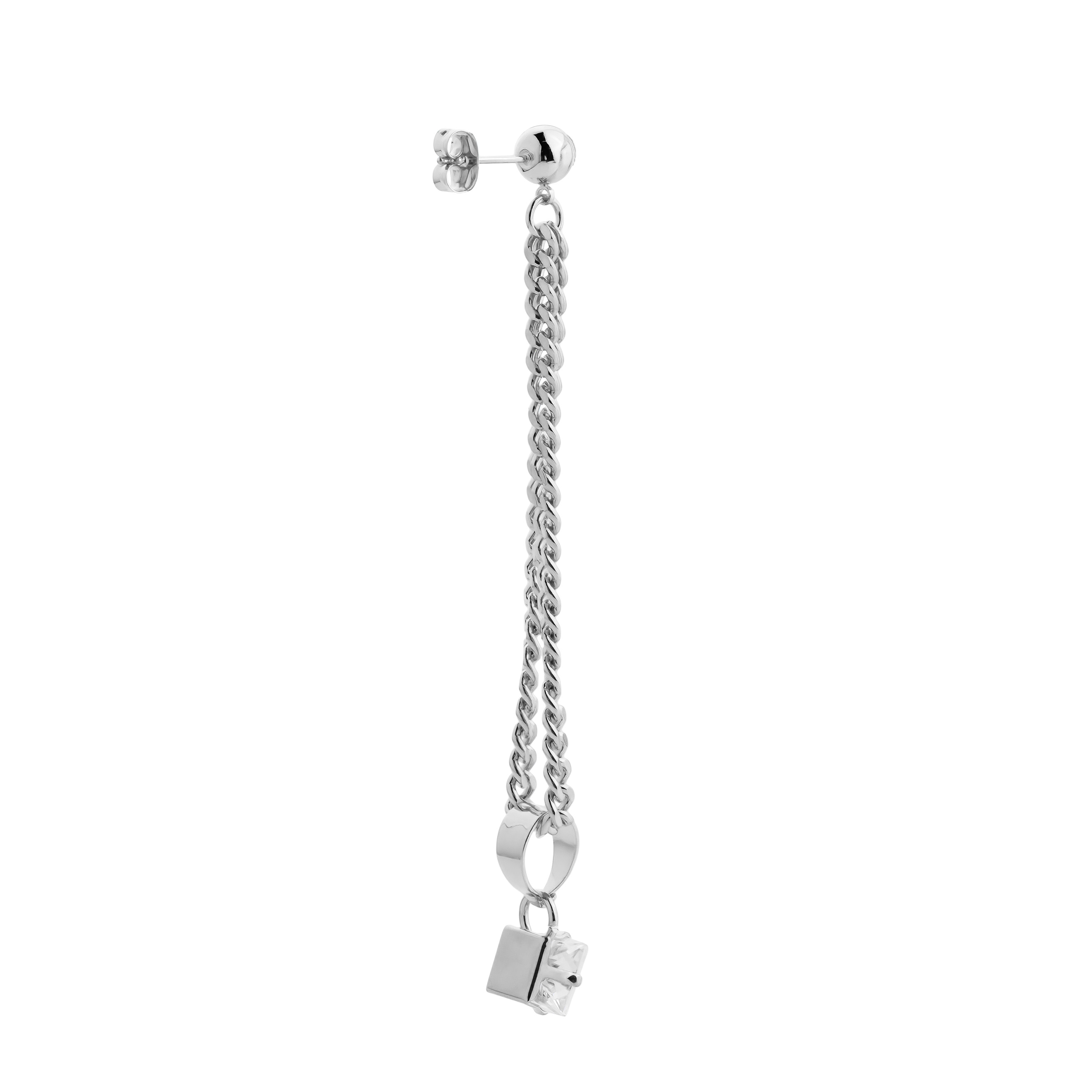 chain earrings with crystal