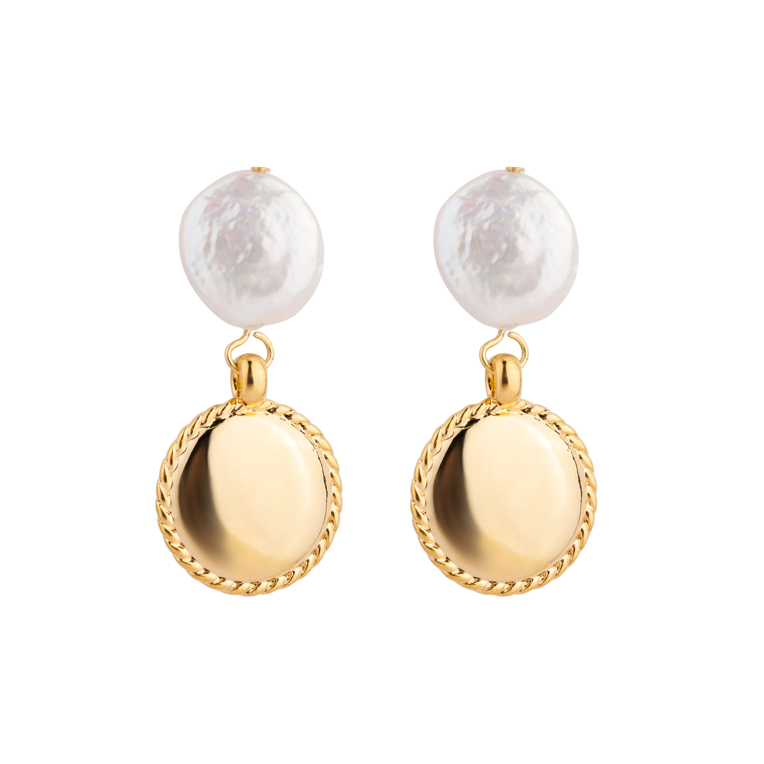 earrings with artificial pearls