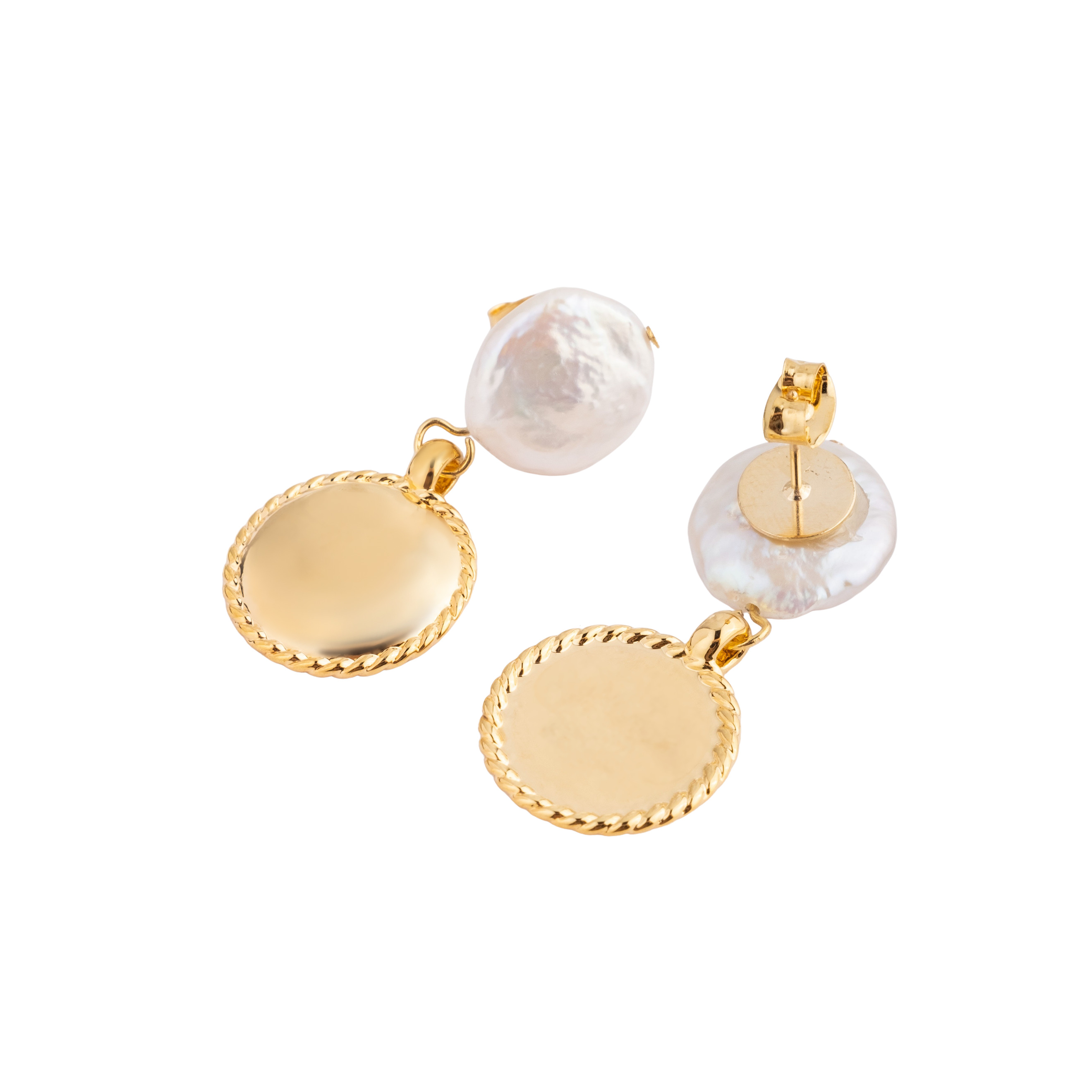 earrings with artificial pearls