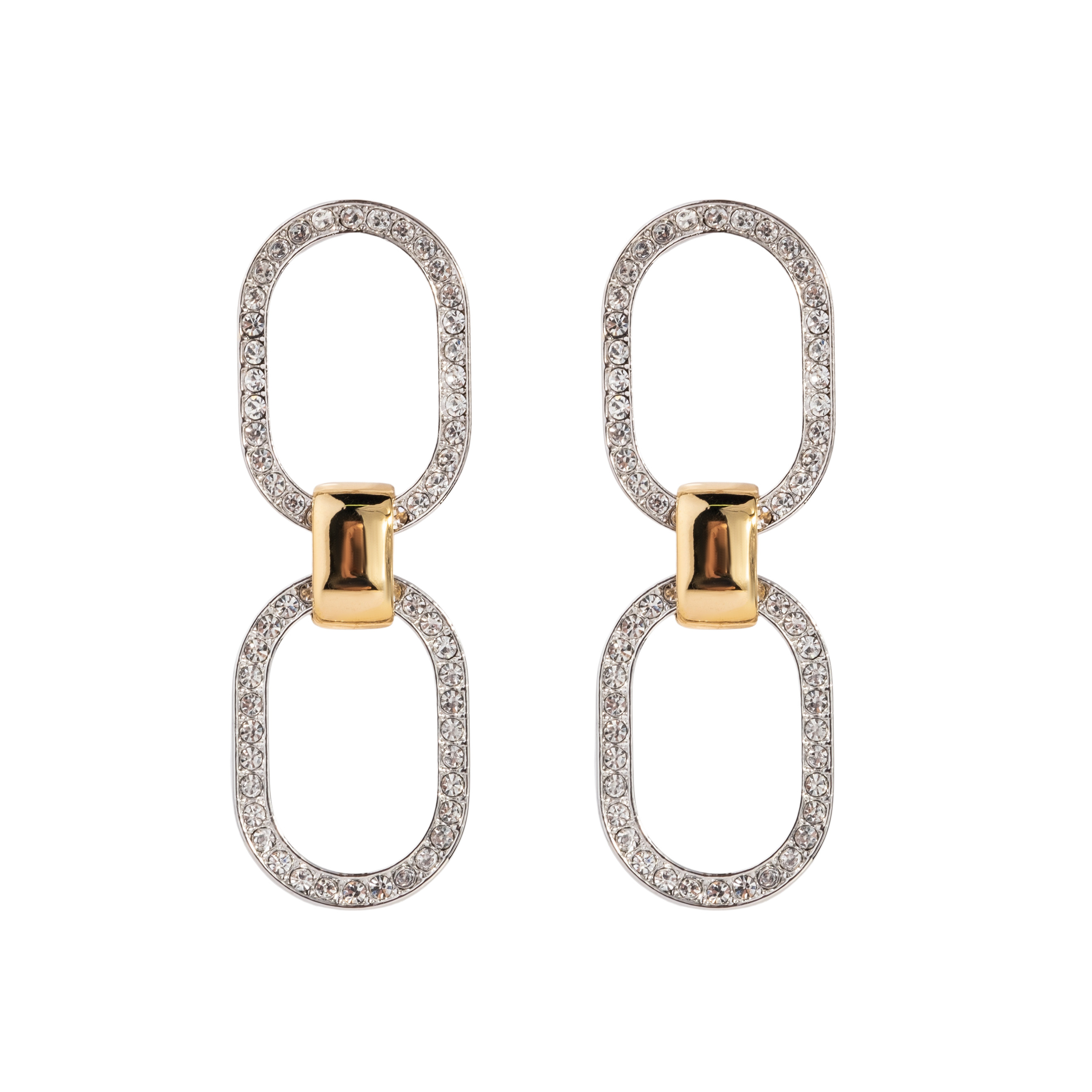 link earrings with crystals