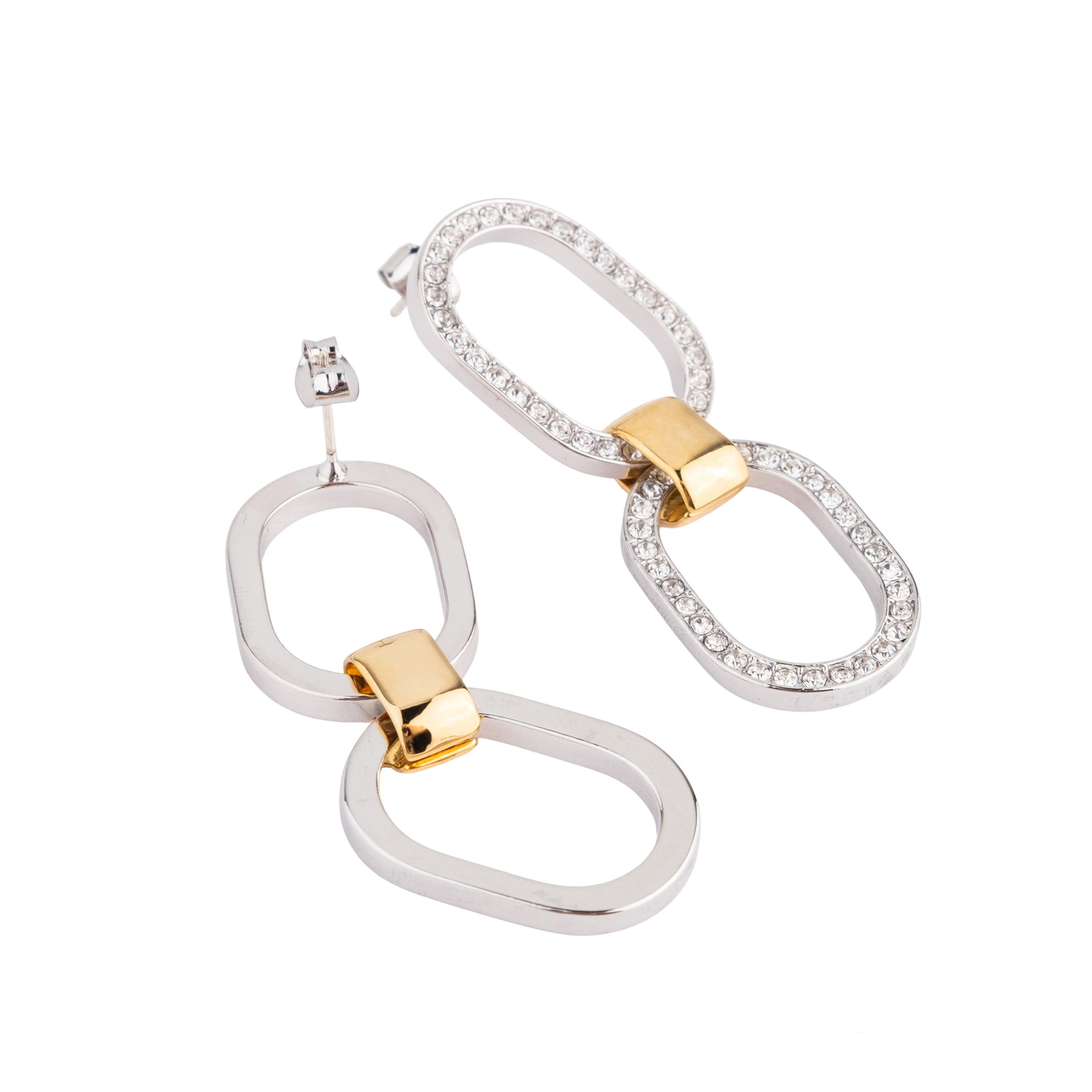 link earrings with crystals