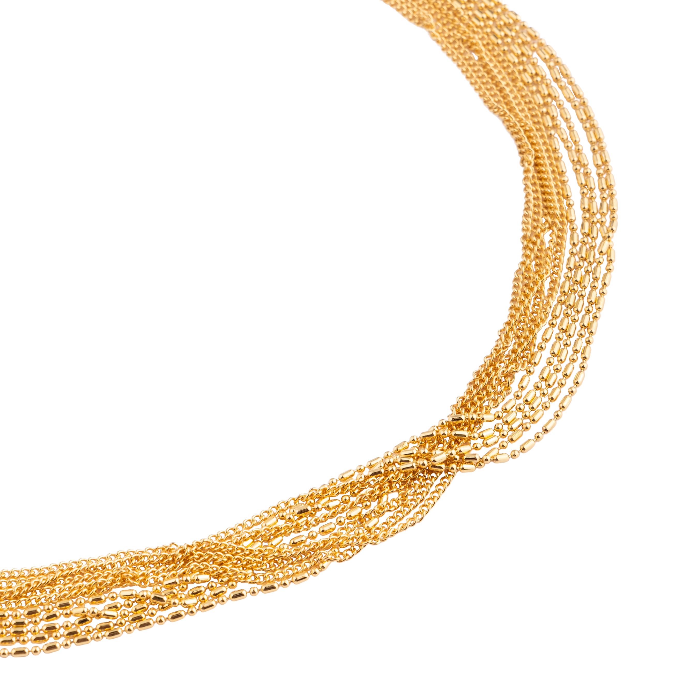 multi-layered necklace with thin chains