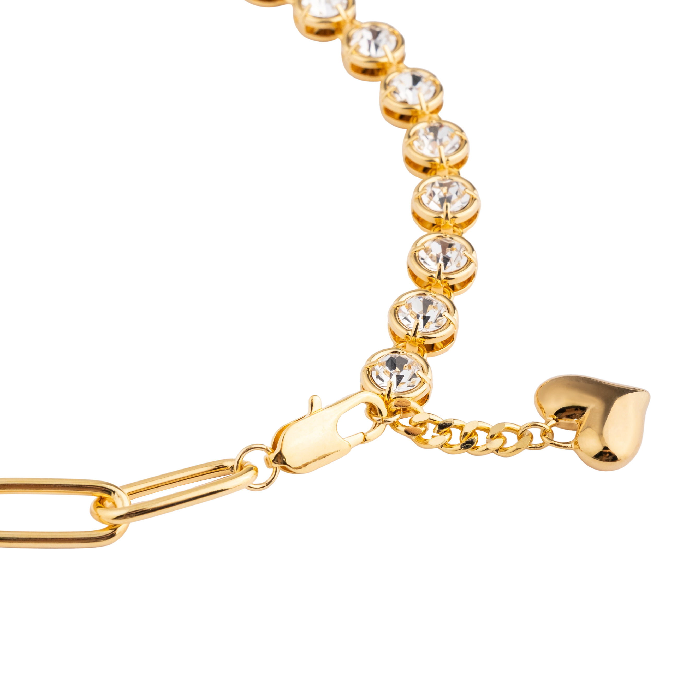 necklace-chain with crystals and a heart