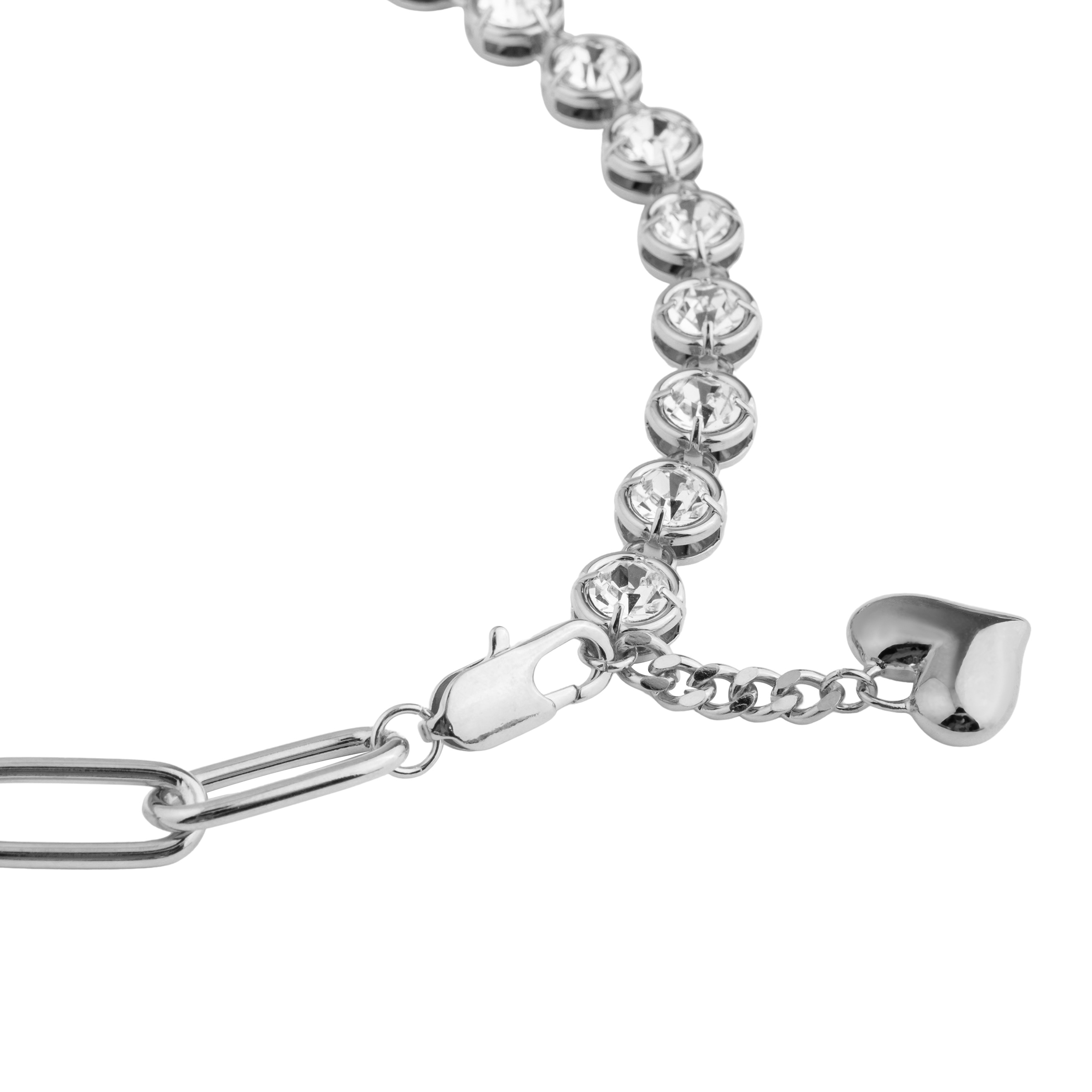 Necklace-chain with crystals and a heart