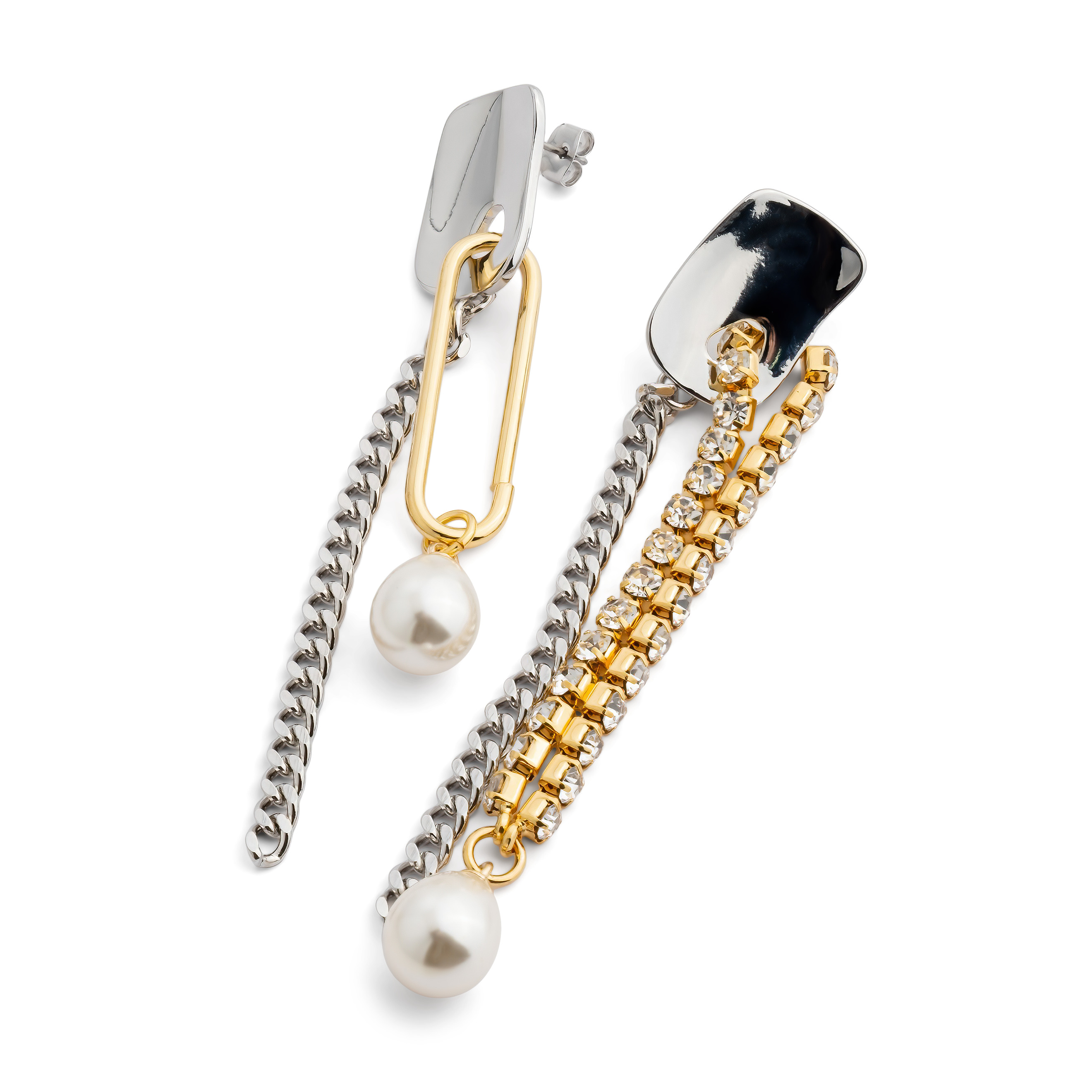 pussets with crystals, chains and pearls