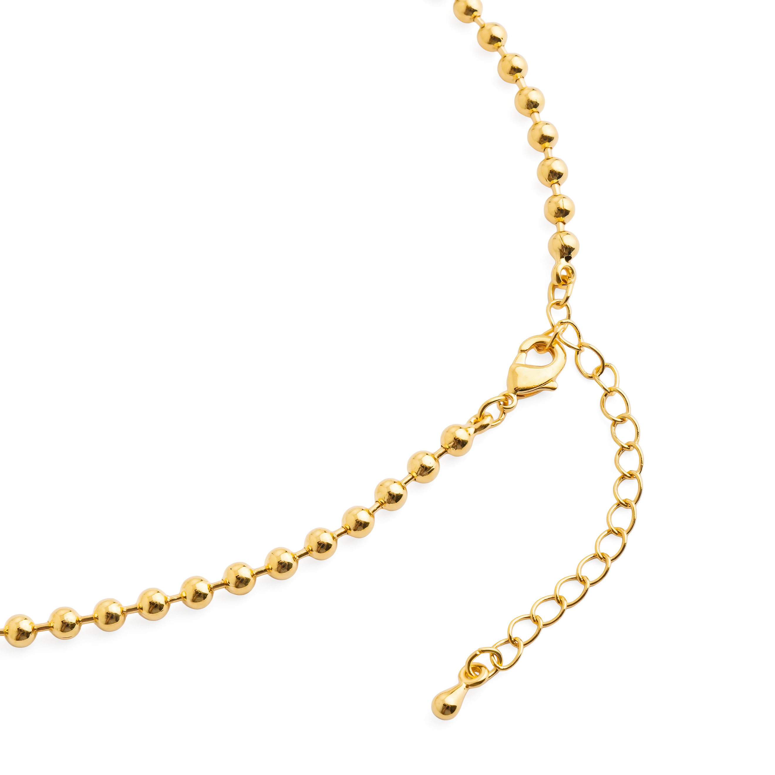 necklace with beads with a transparent heart