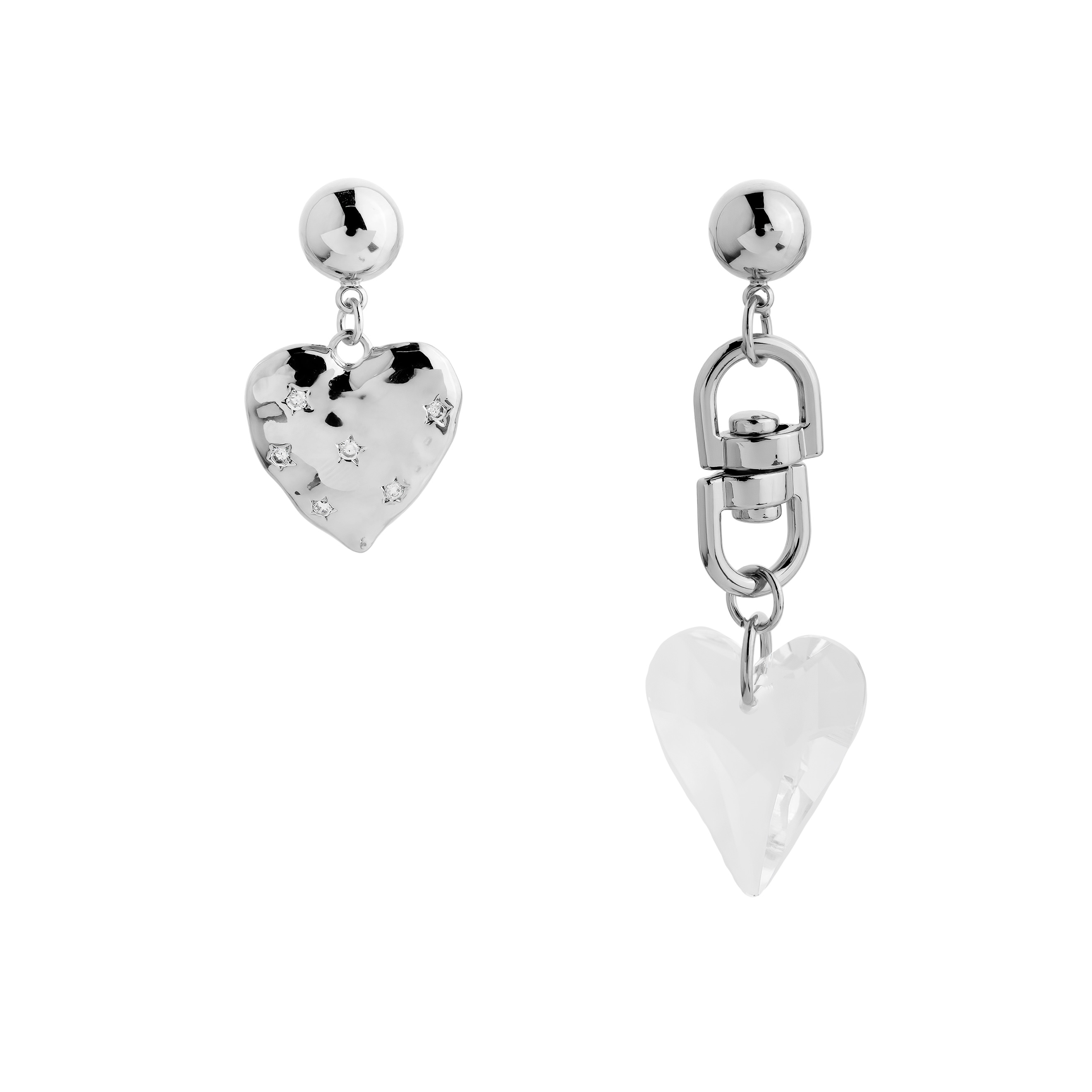 Asymmetric Heart Earrings