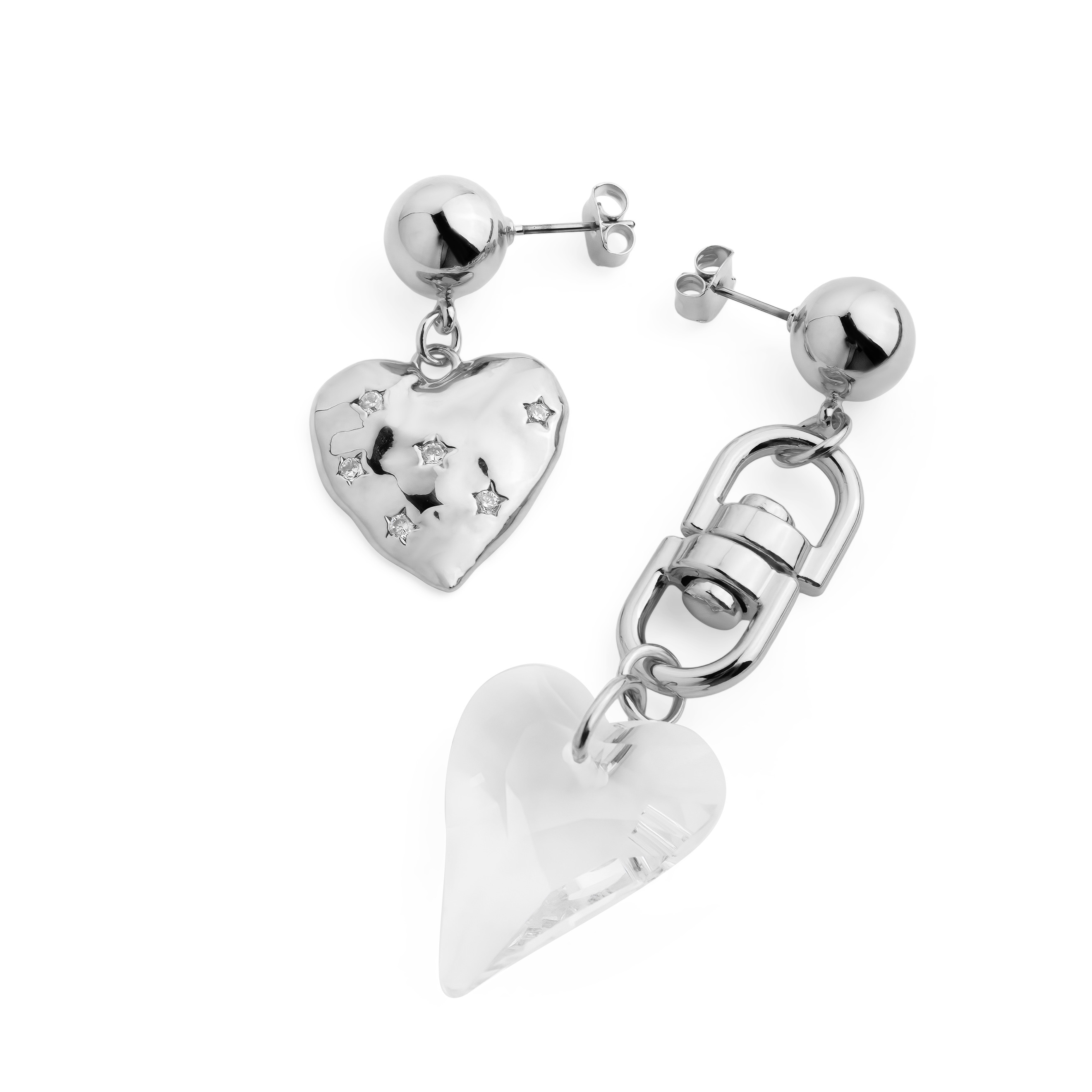 Asymmetric Heart Earrings
