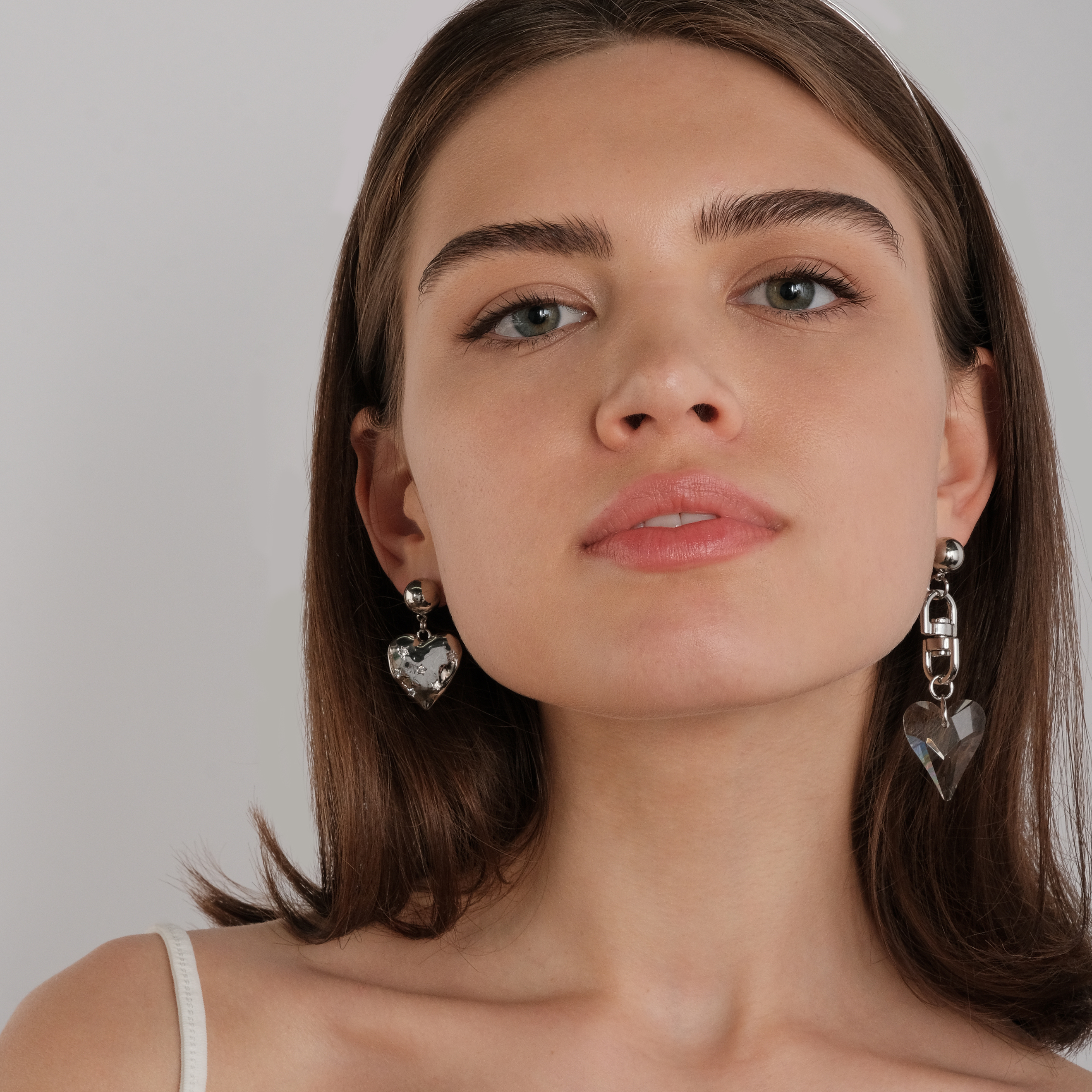 Asymmetric Heart Earrings