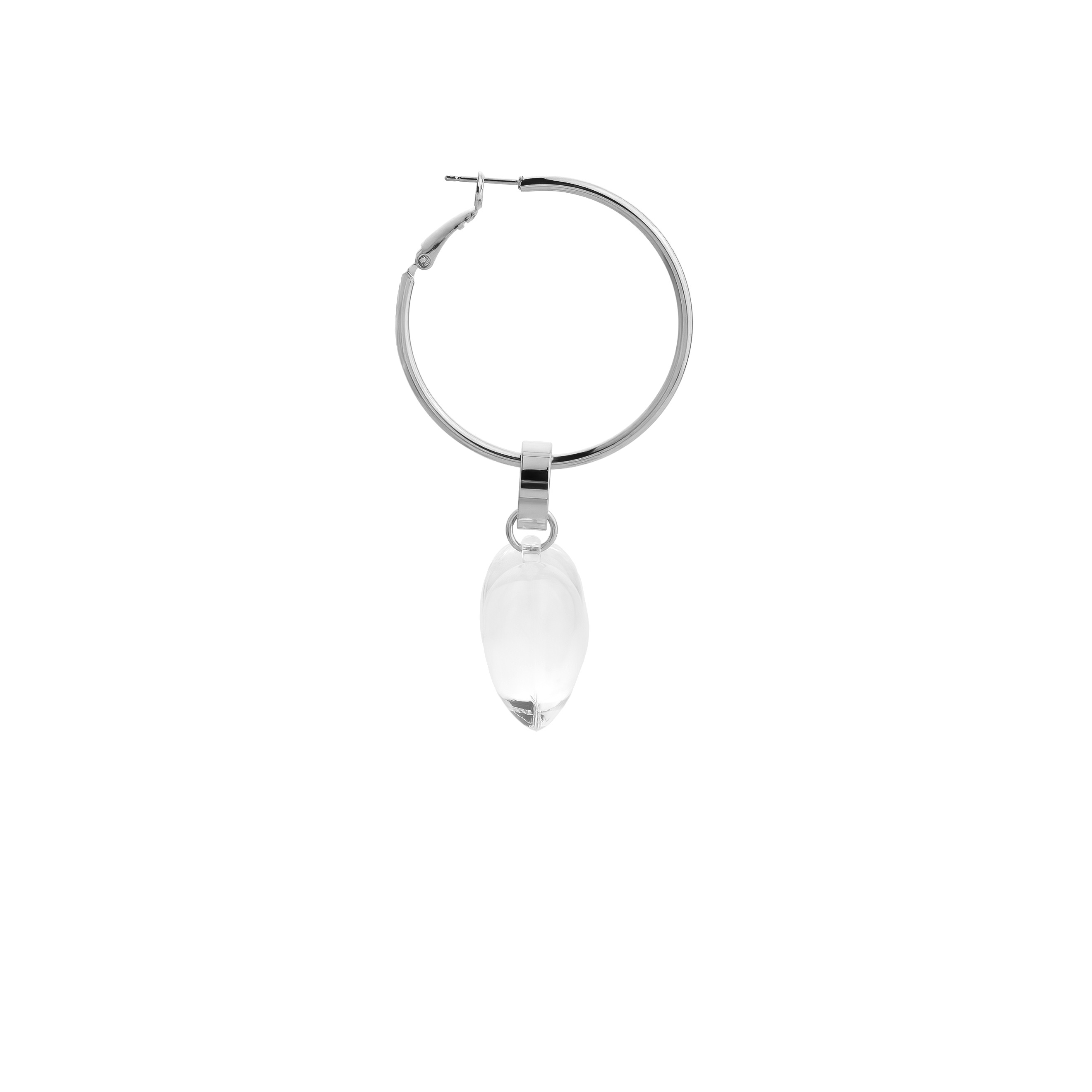 asymmetric earrings with a heart and a crystal pendant