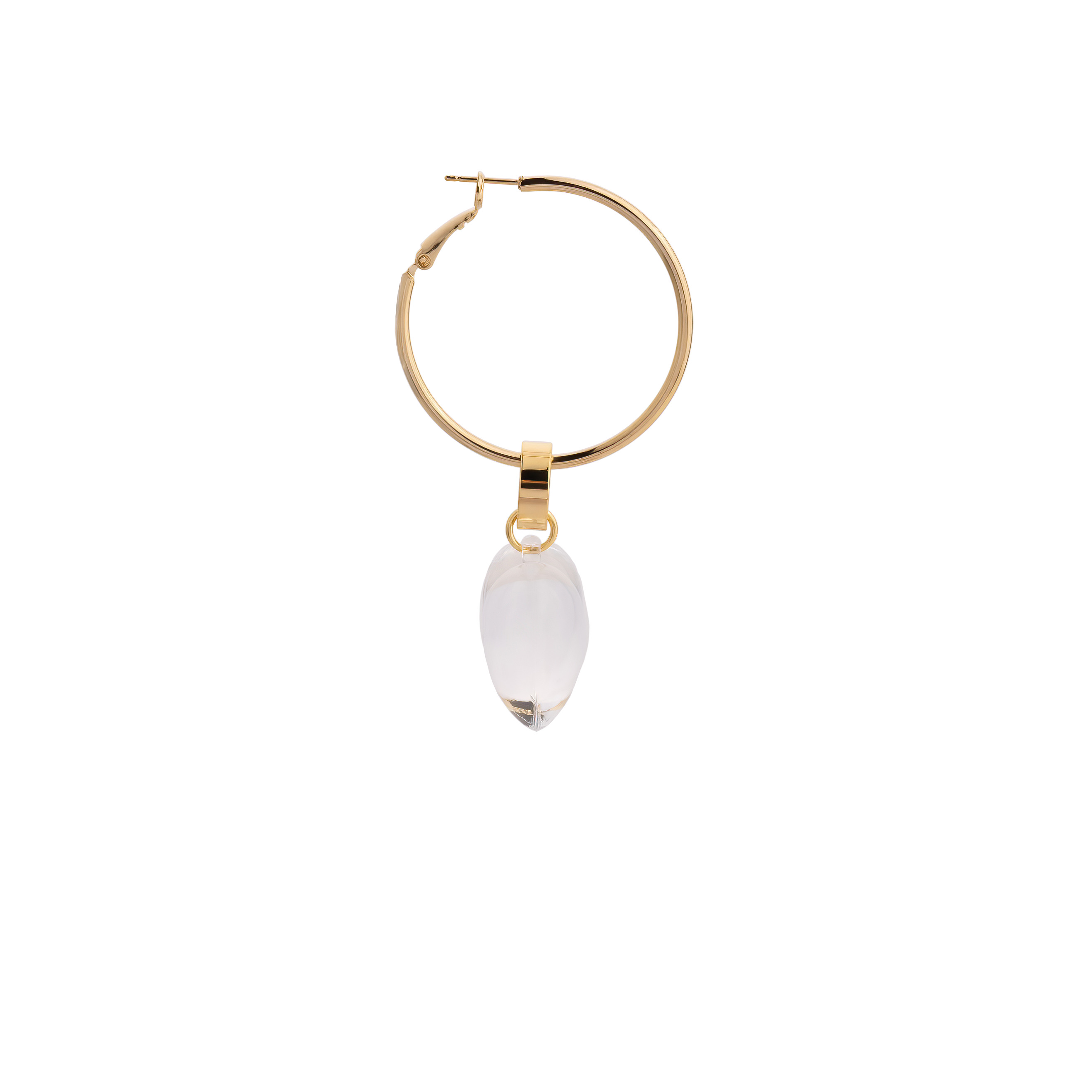 asymmetric earrings with a heart and a crystal pendant
