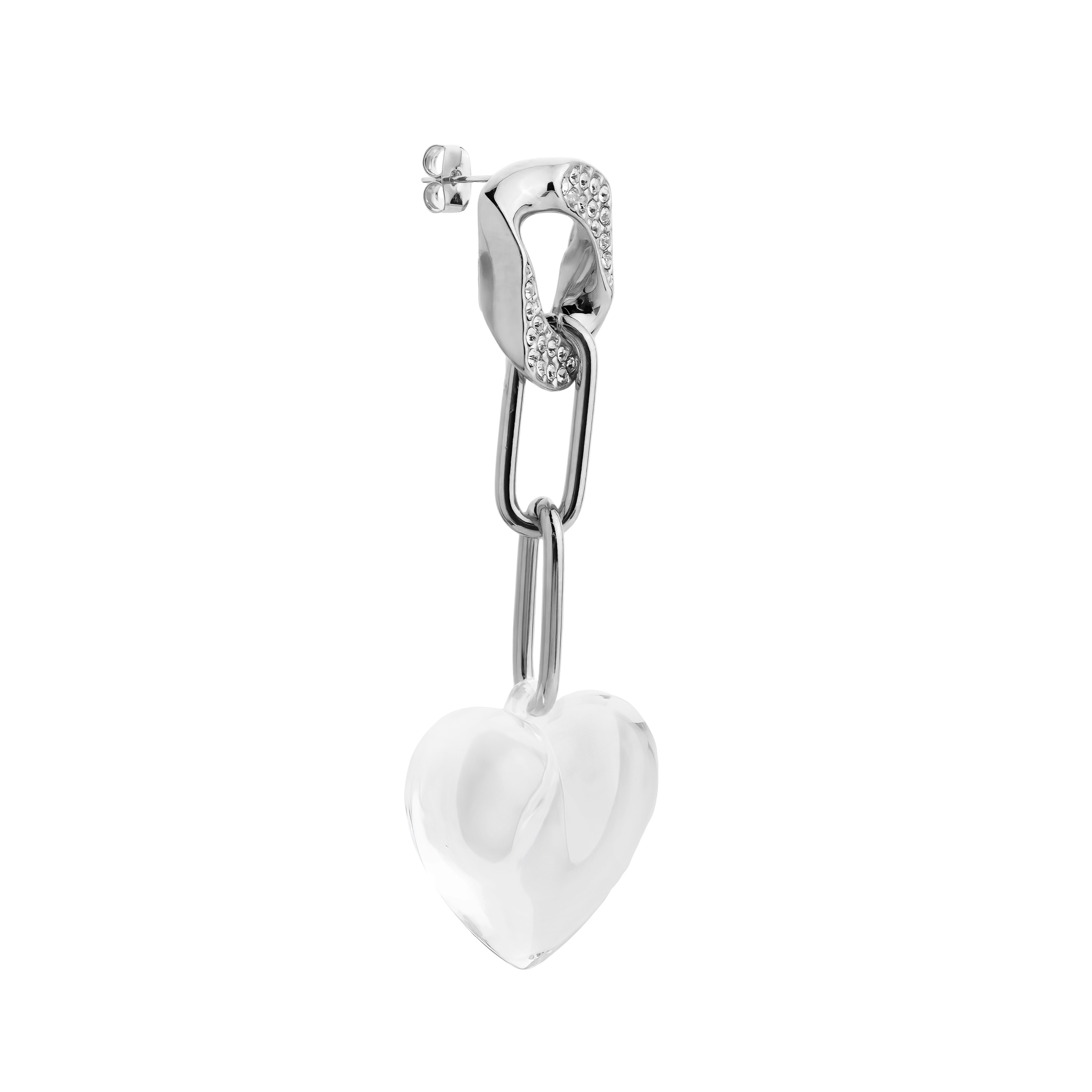 earrings with crystals and transparent hearts