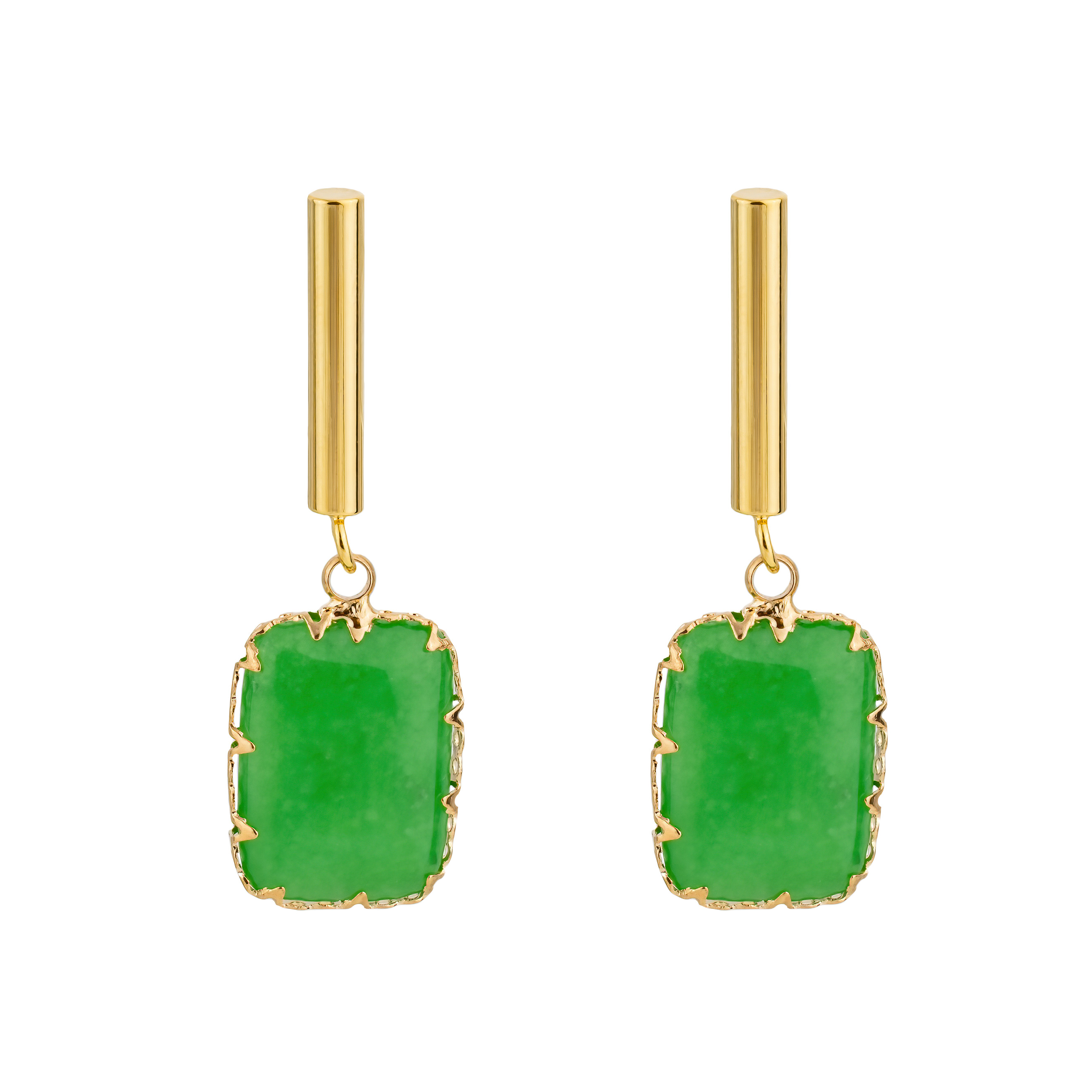 earrings with green stones