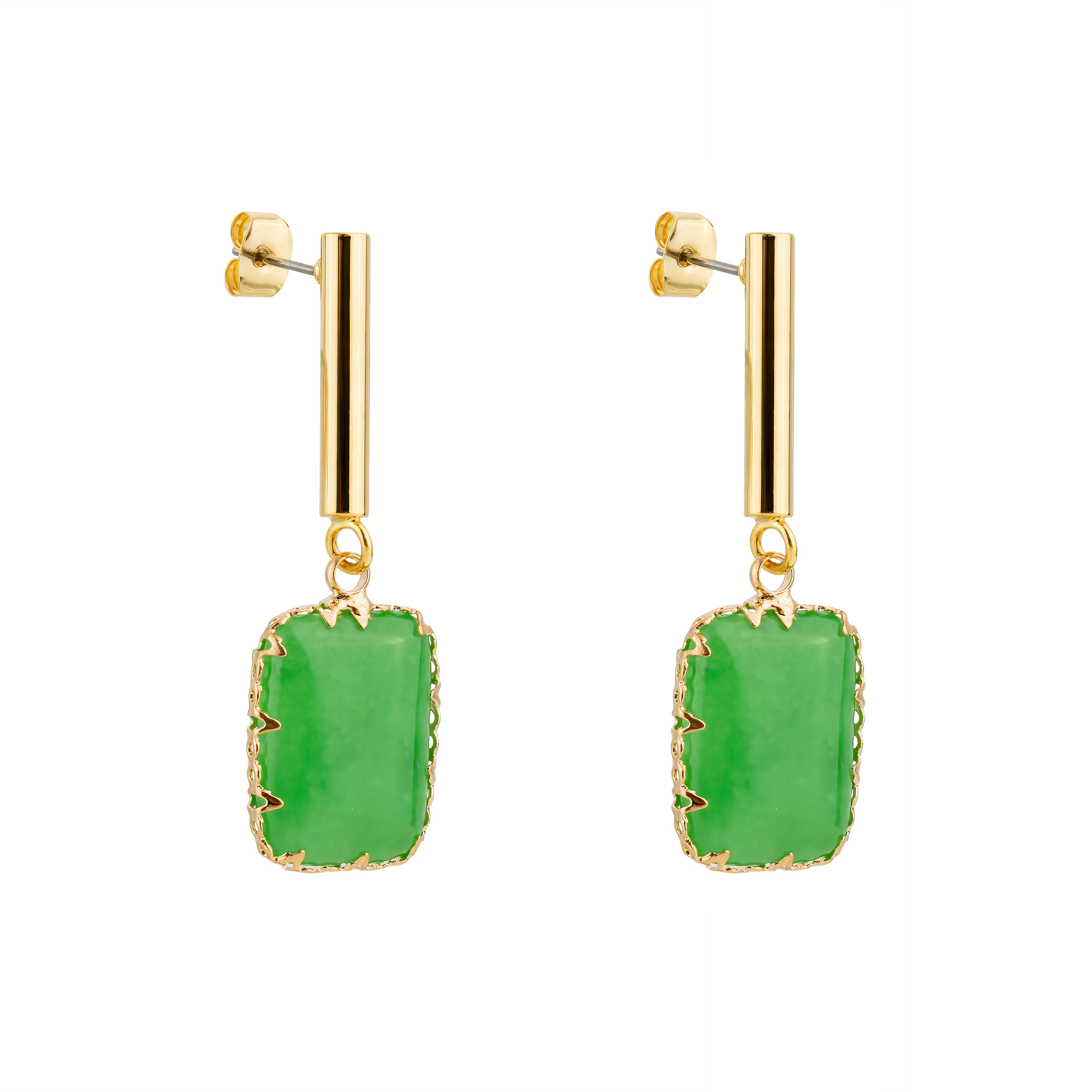 earrings with green stones