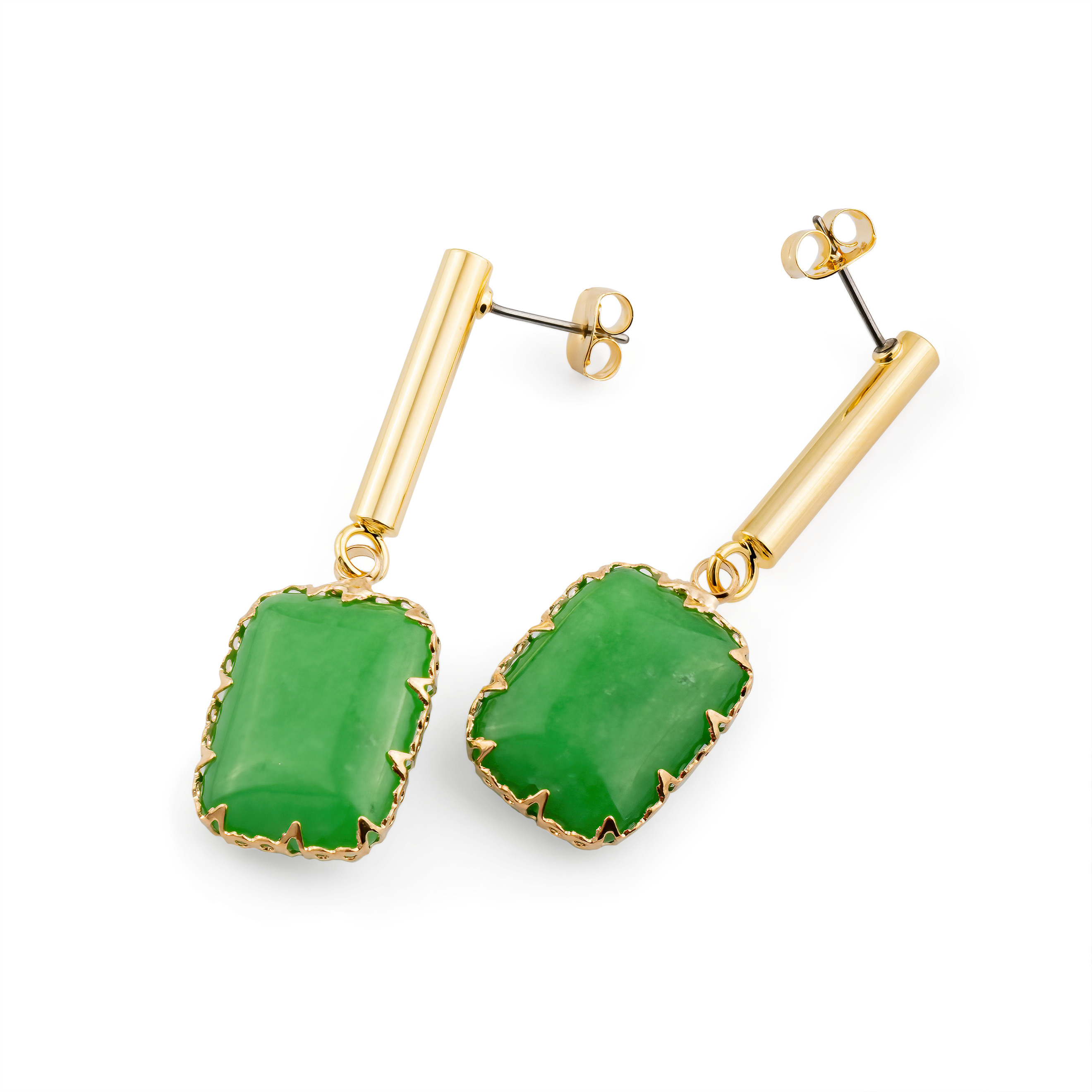 earrings with green stones