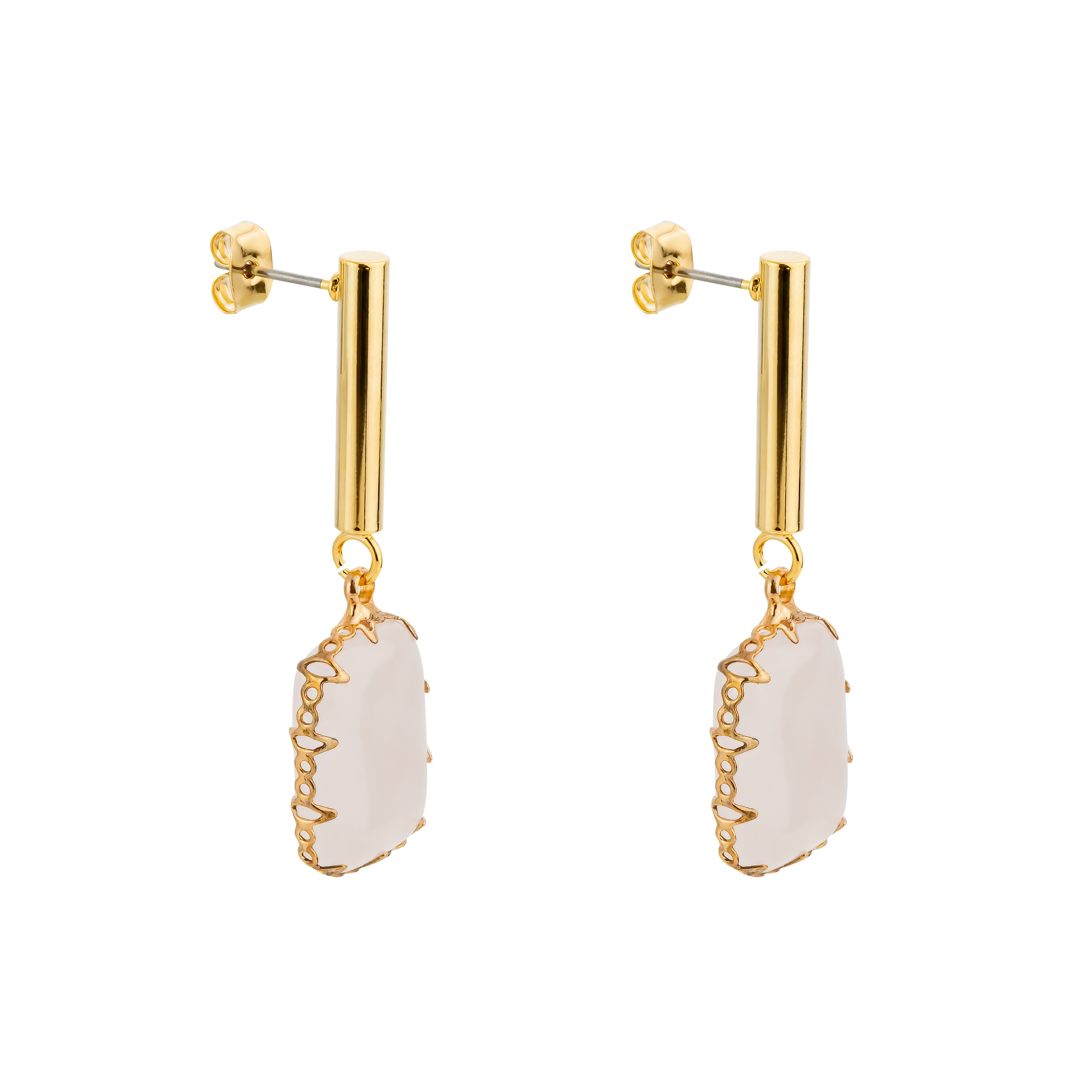 earrings with pink stones